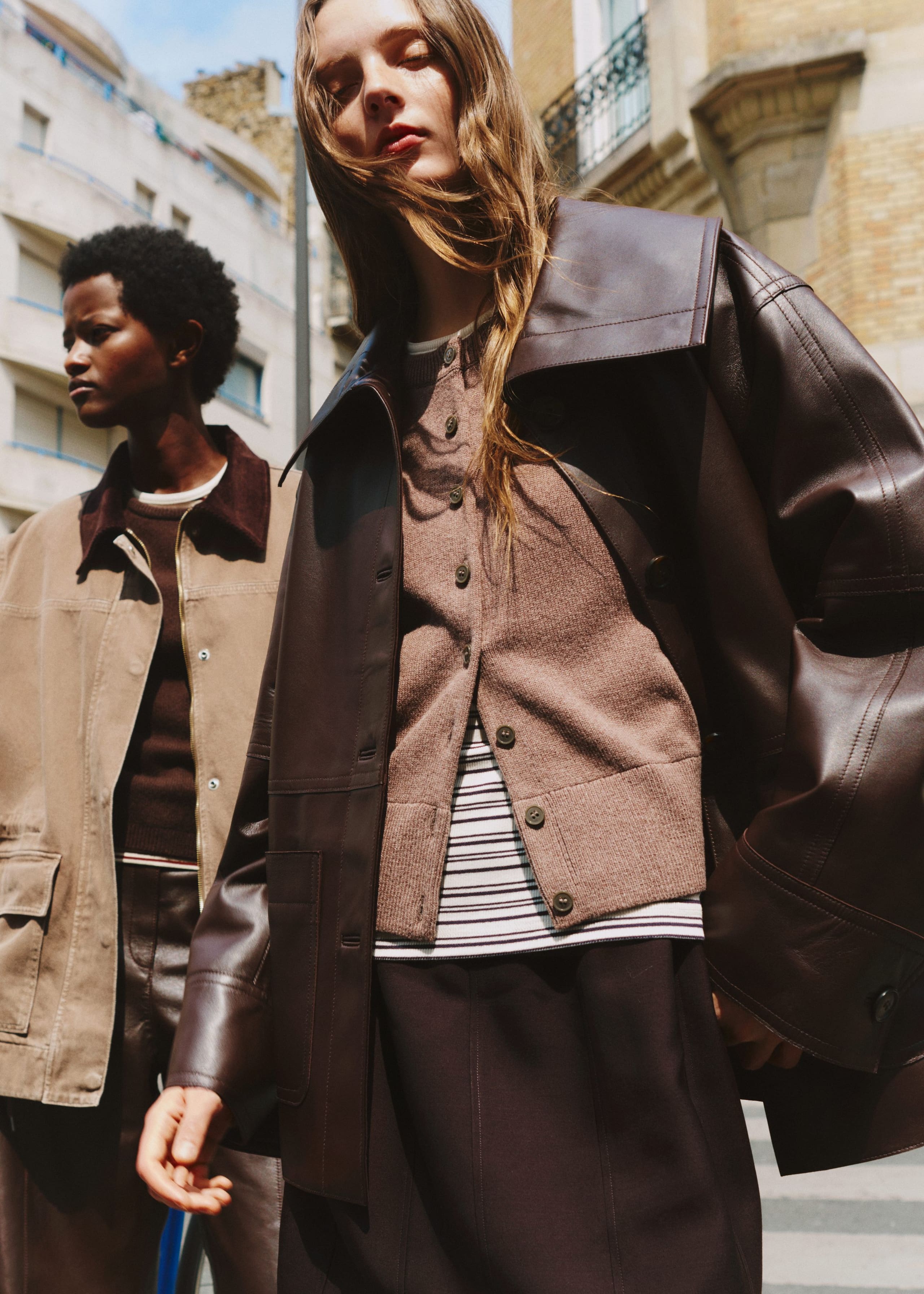 Image of Boxy Nappa Leather Jacket
