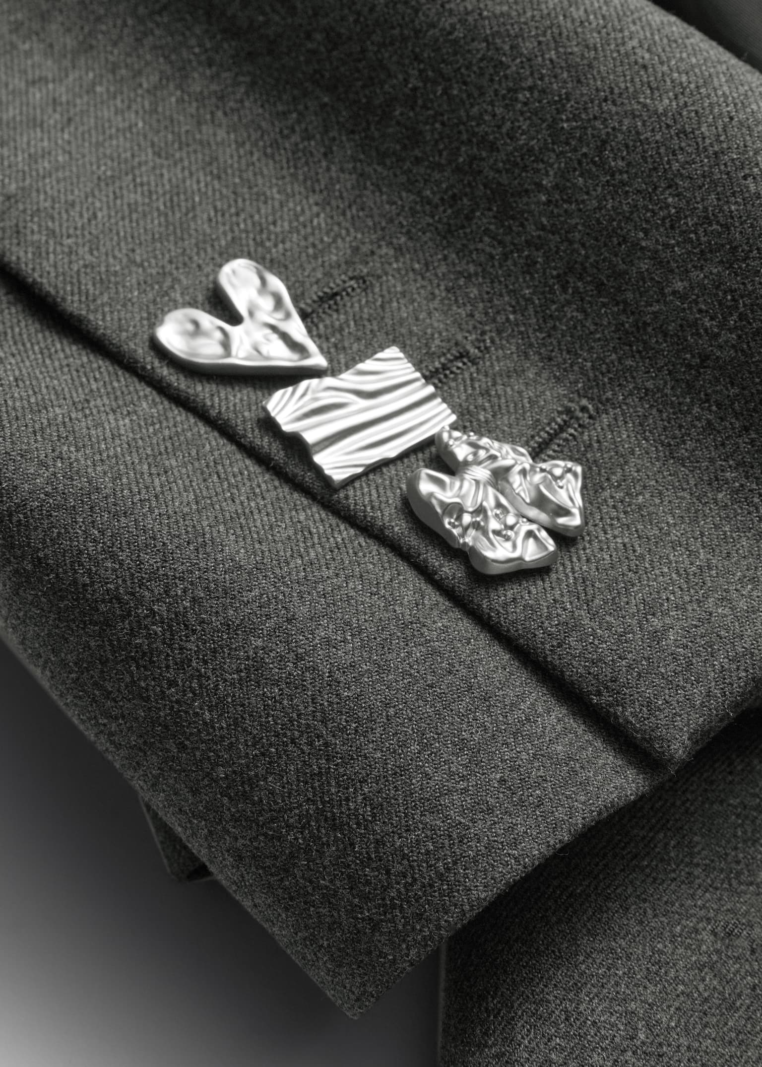 Double-Breasted Wool Blazer - Dark Grey - 2