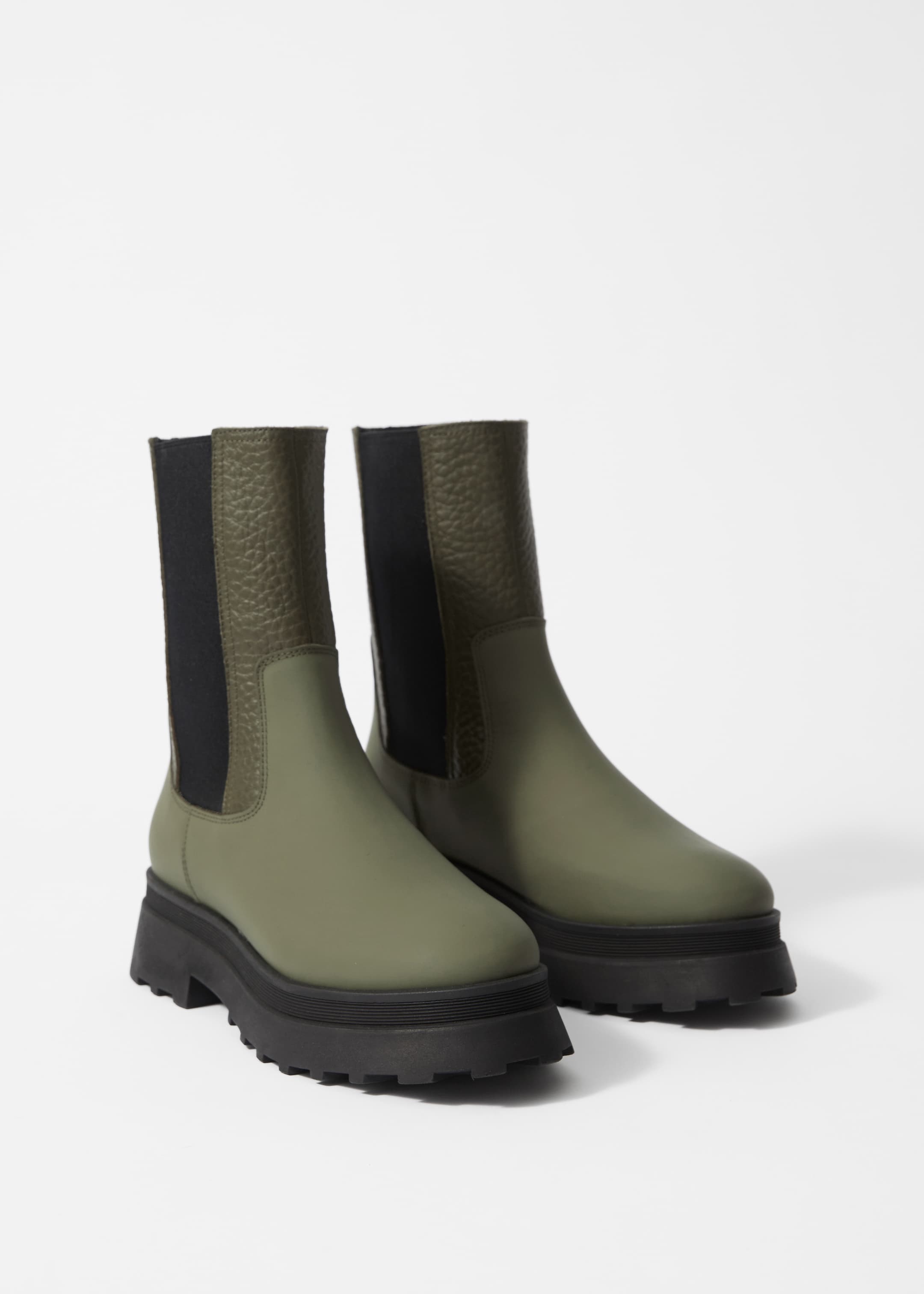 View larger image: Lined Leather Chelsea Boots - Dusty green - Ladies | H&M GB 2