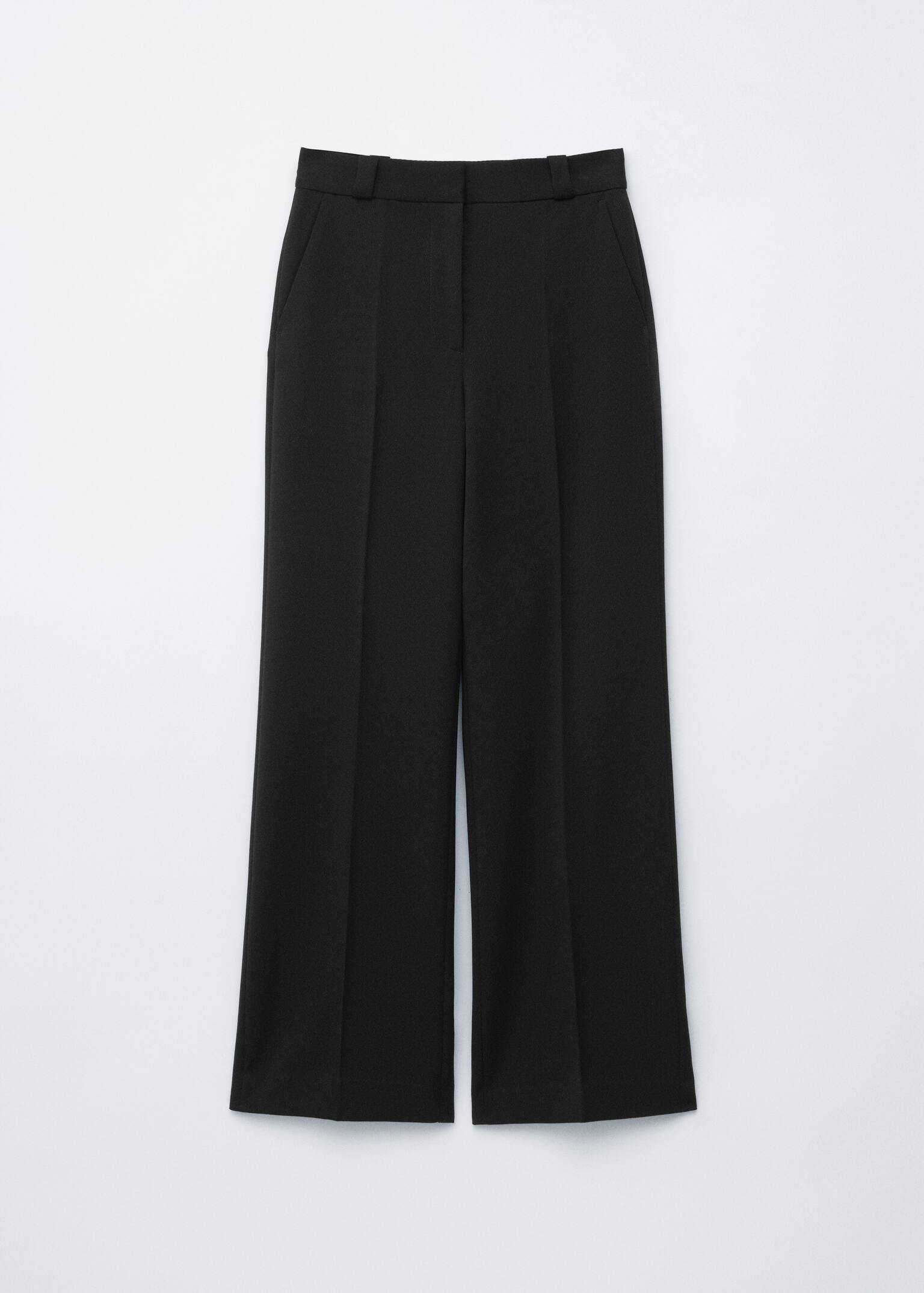 Wide Press-Crease Trousers - Black/Dark Red/Navy/Cream/Dark brown/Khaki - 2