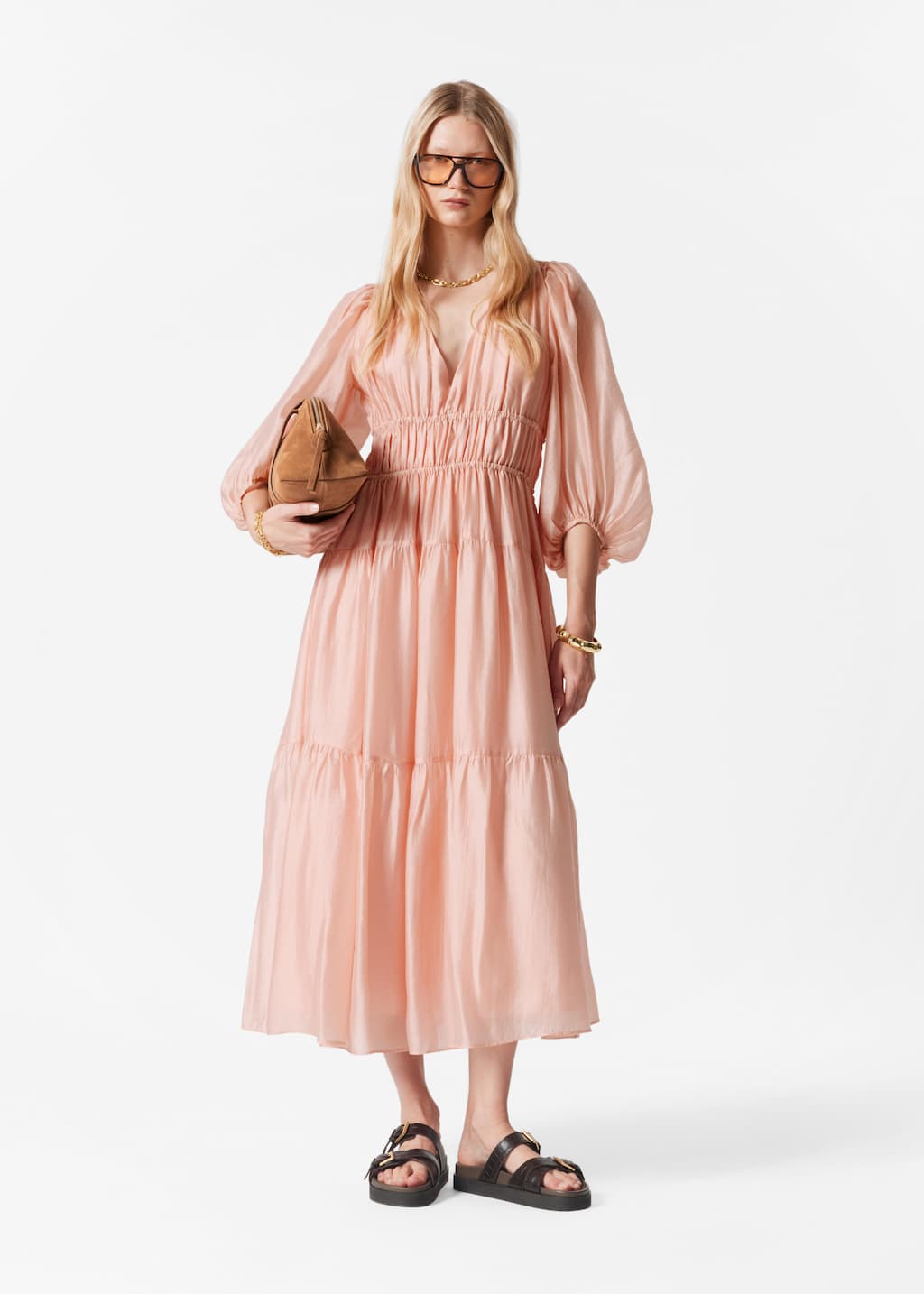 Image of Robe midi à plusieurs niveaux