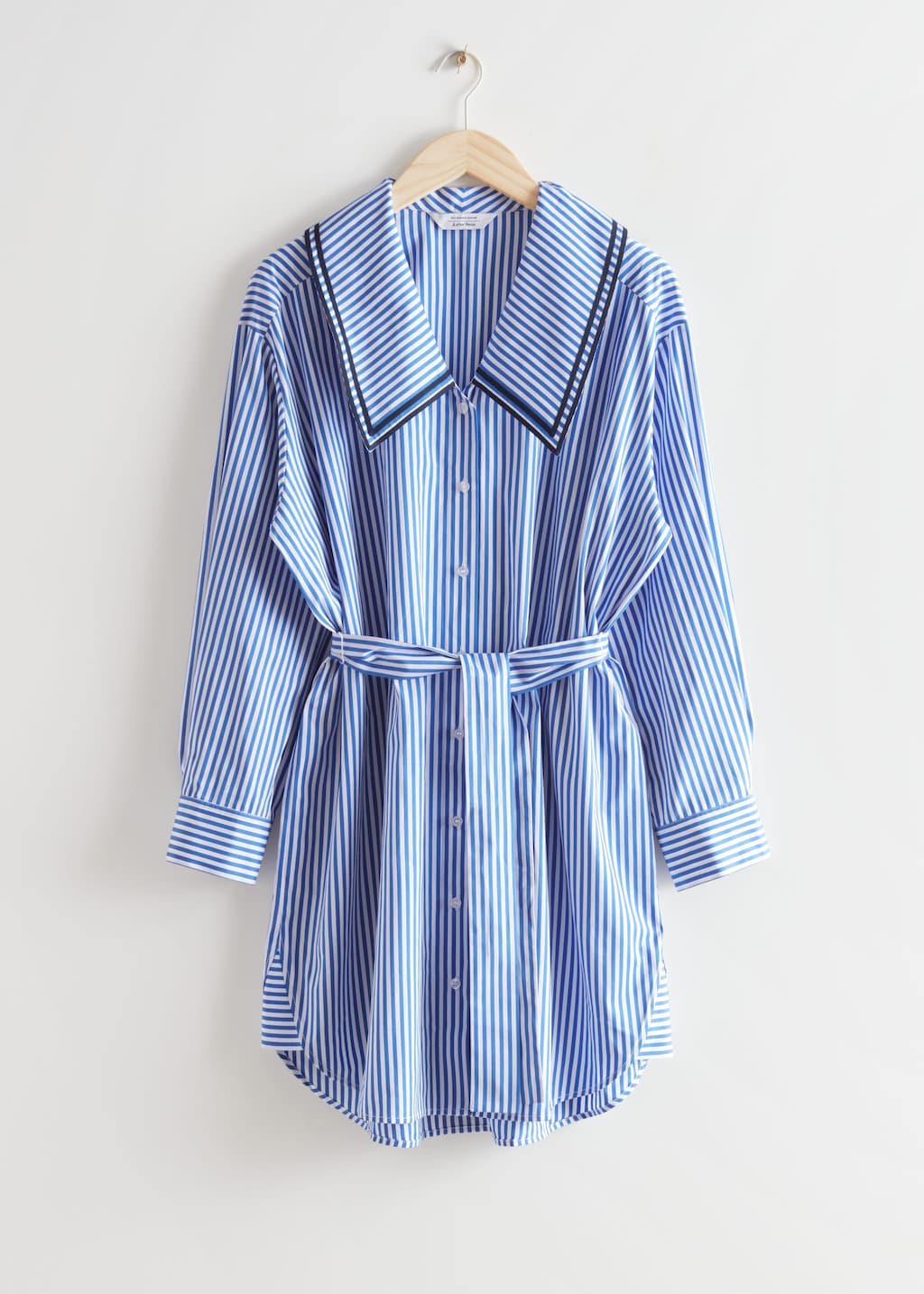 Oversized Midi Shirt Dress - Blue/White Stripes - Still Life