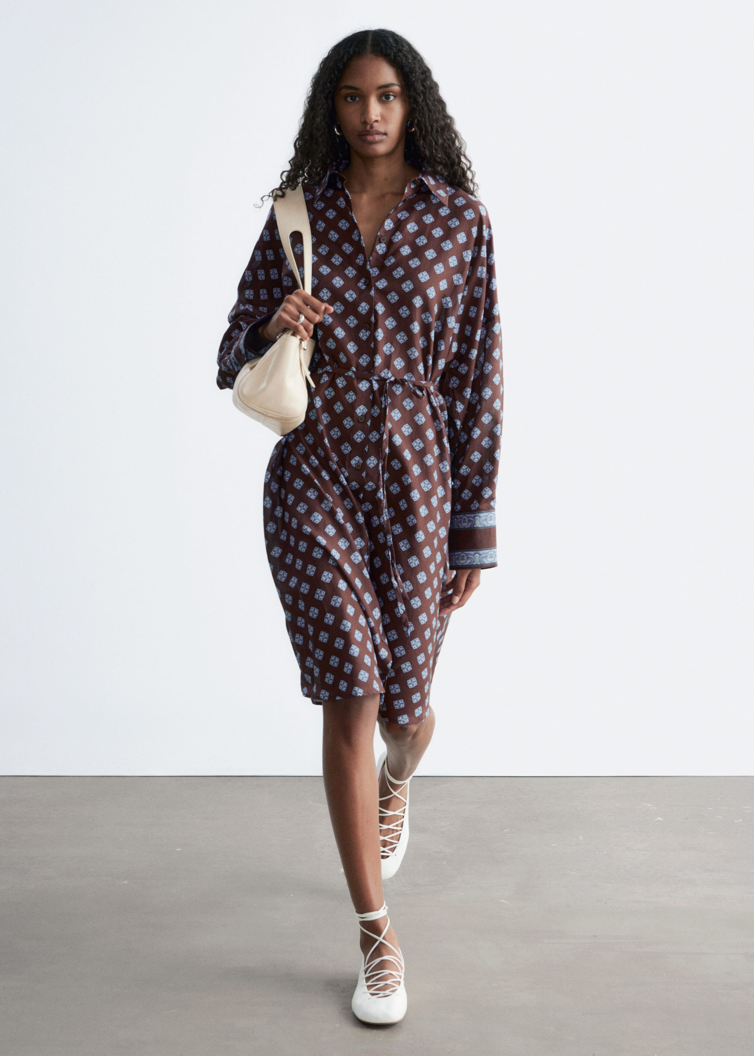 Image of Bedrucktes Midikleid aus Seide und Baumwolle