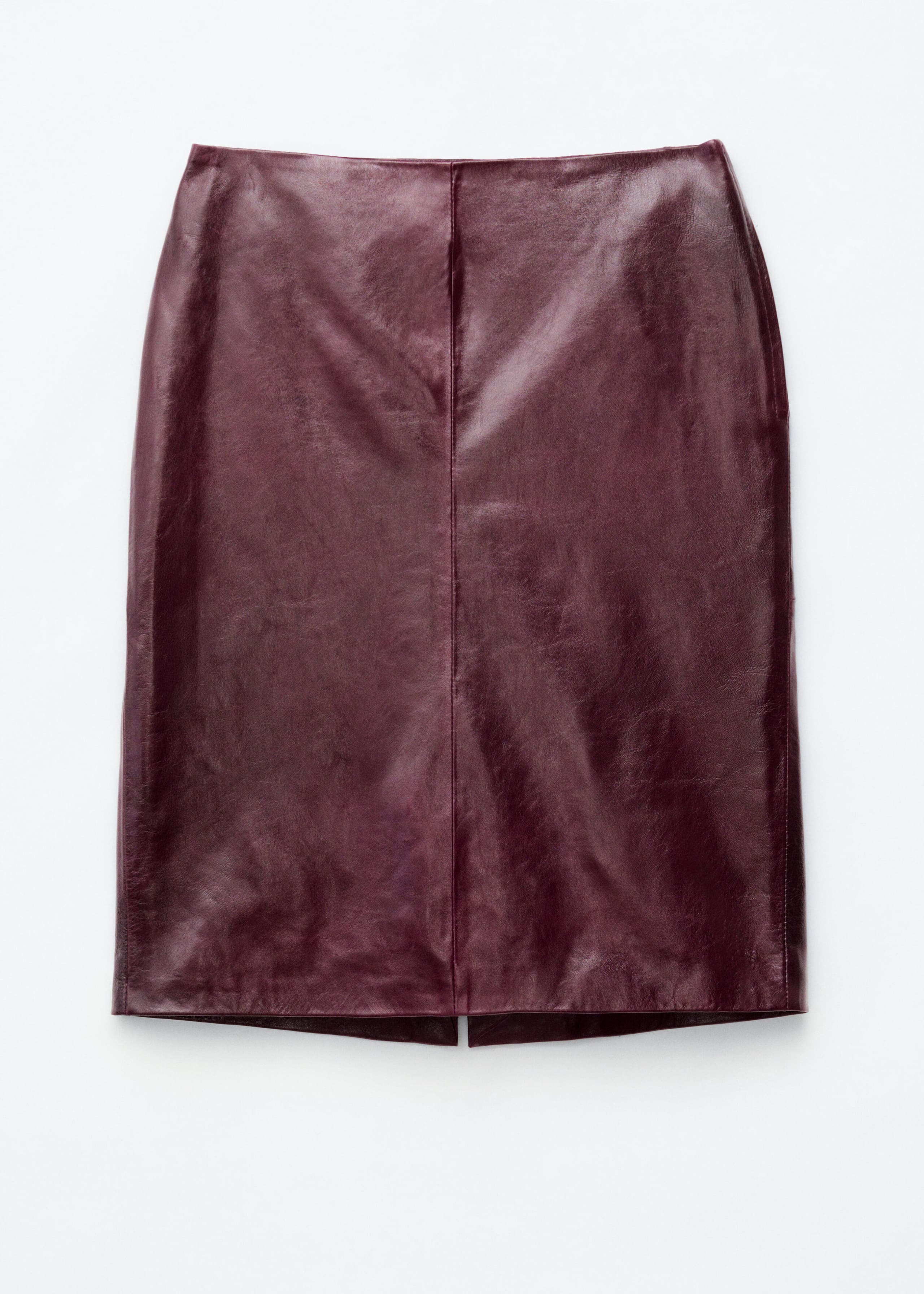Gonna a tubino in nappa - Bordeaux - Lookbook