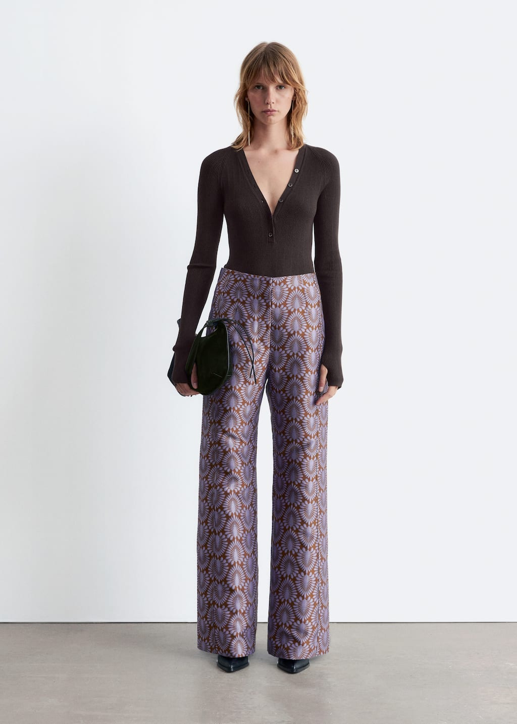 Image of Long-Sleeve Rib-Knit Bodysuit