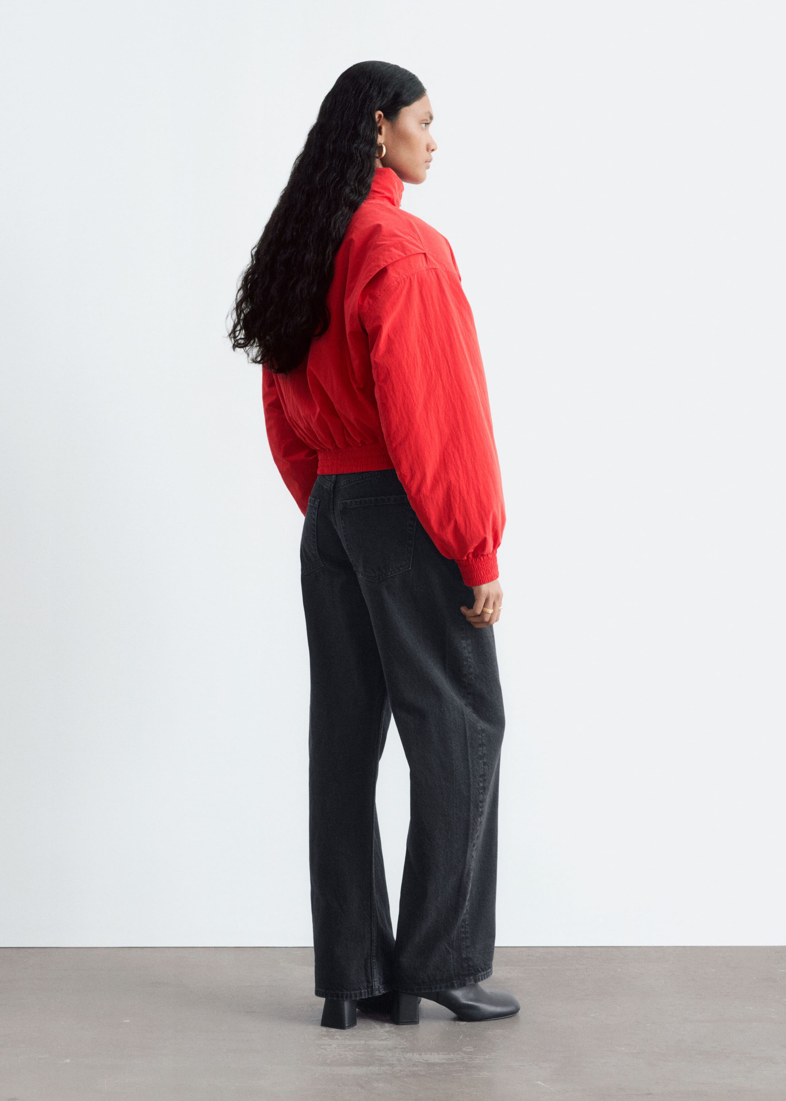 80s-Inspired Bomber Jacket - Red - Lookbook
