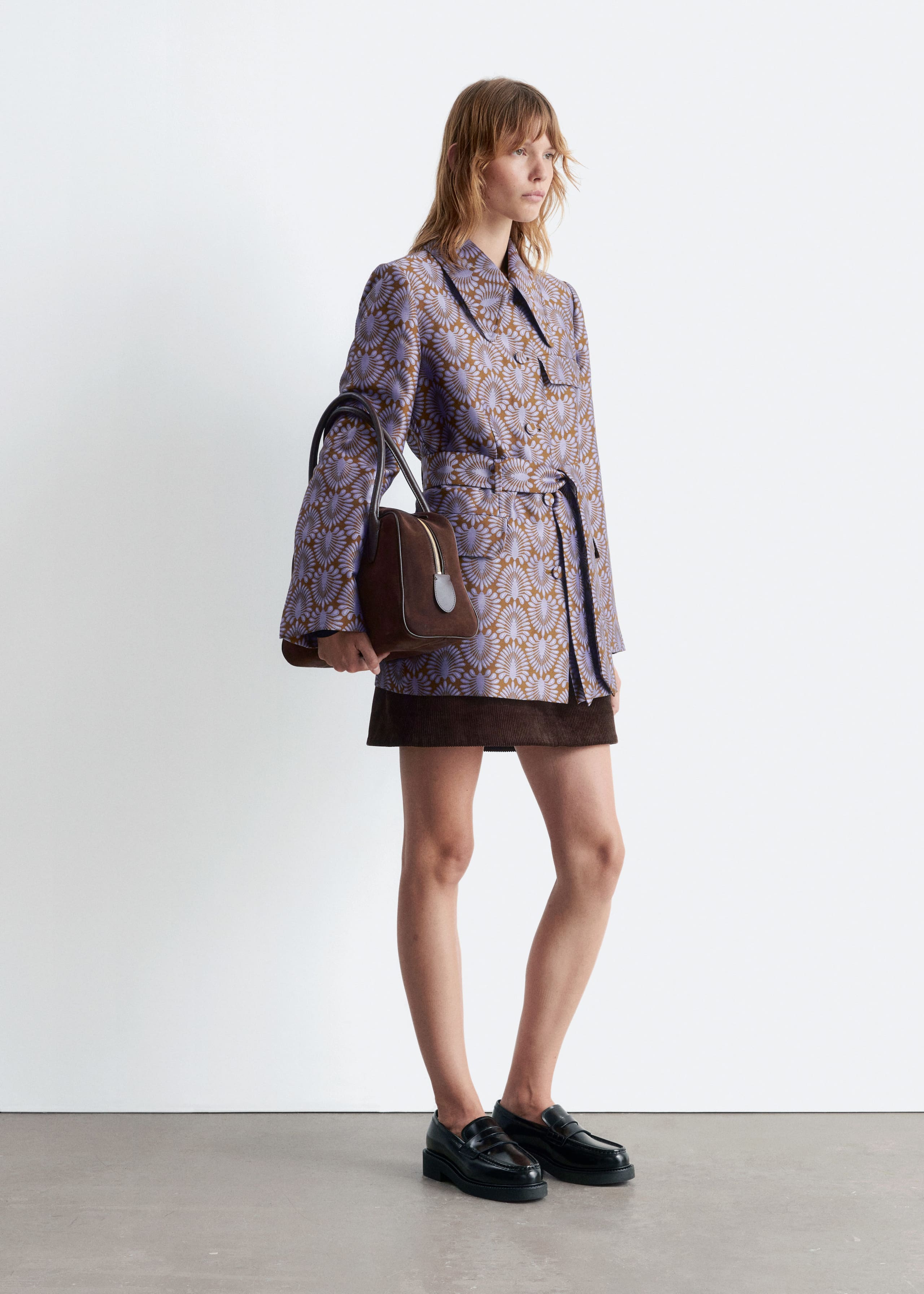 Image of Jacquard-Blazer mit Bindegürtel