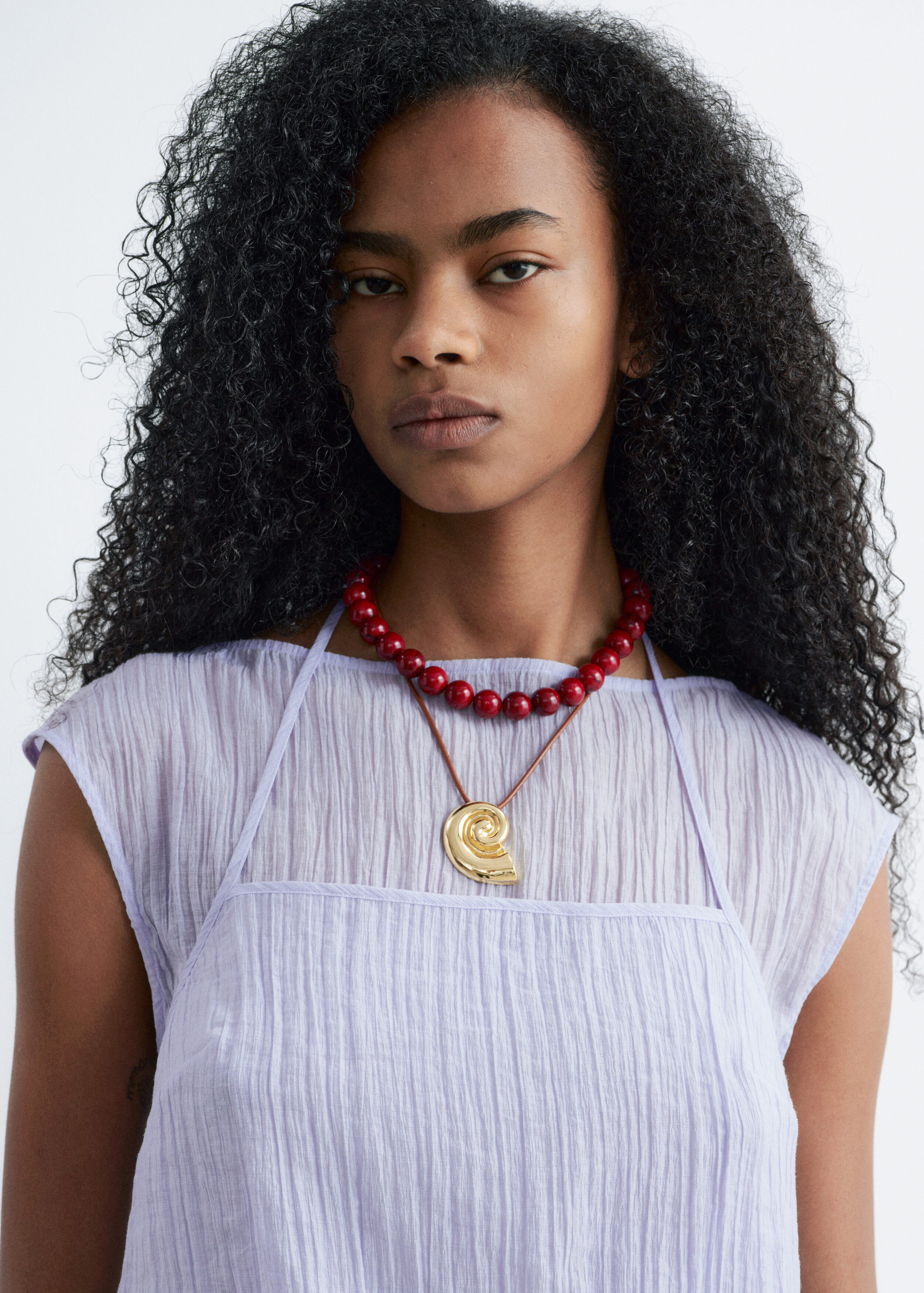 Layered Crinkled Top - Lavender - T-shirts - & Other Stories US