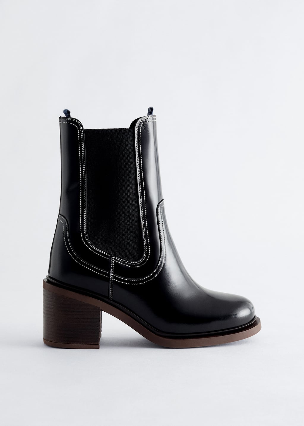 Image of Högklackade chelseaboots i läder