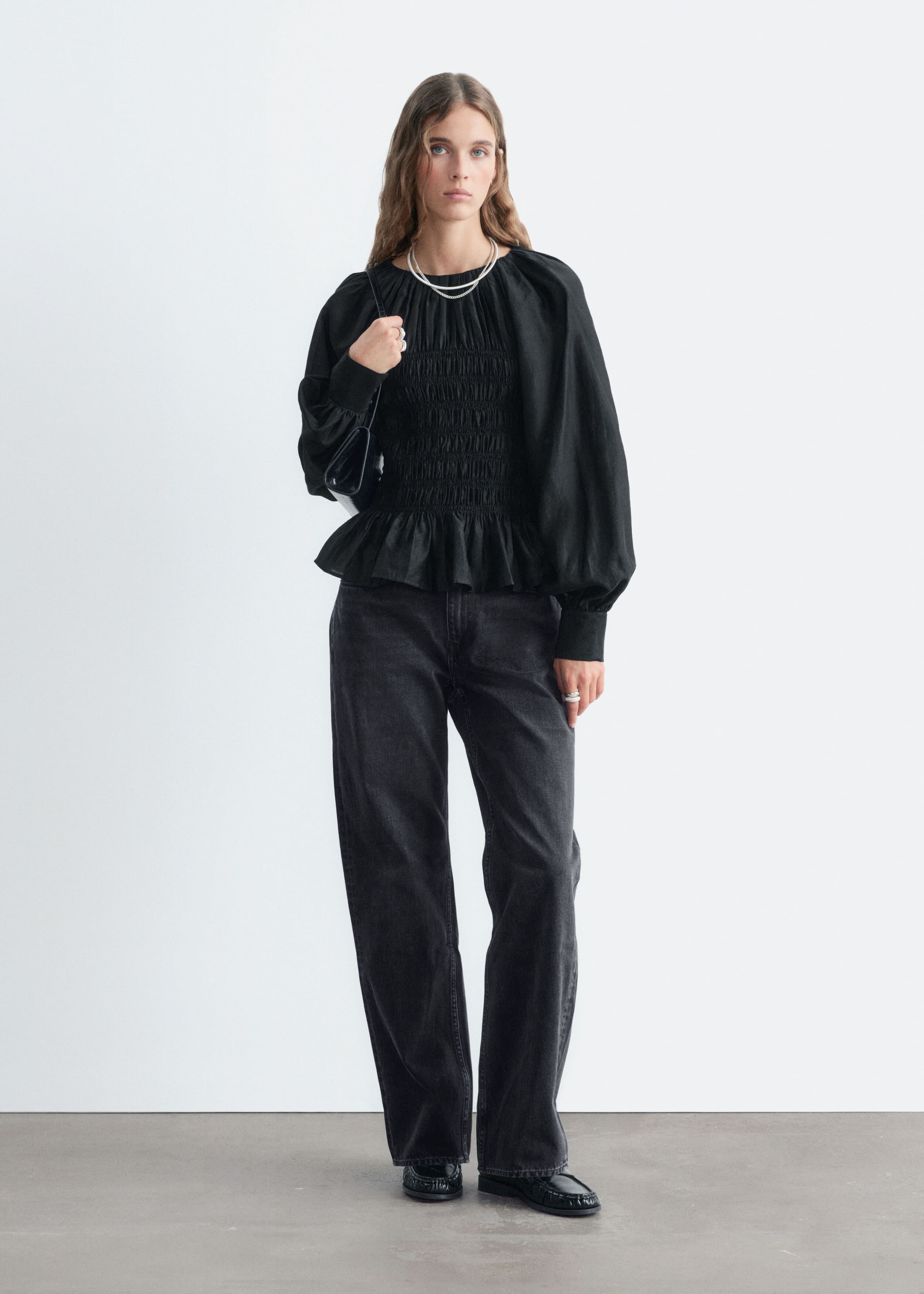 Smock Blouse - Black - Lookbook