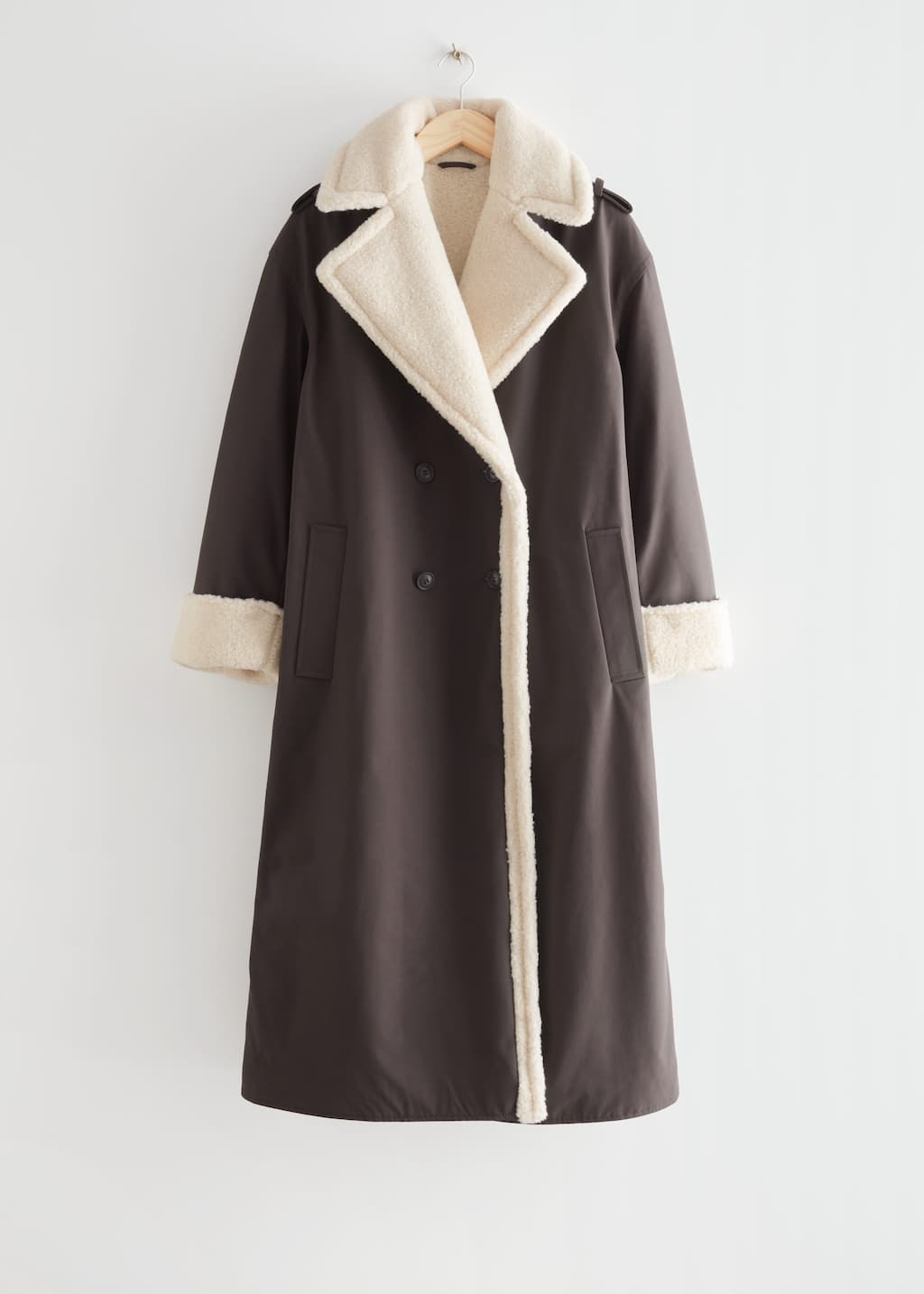 Belted Pile Coat - Brown - Still Life