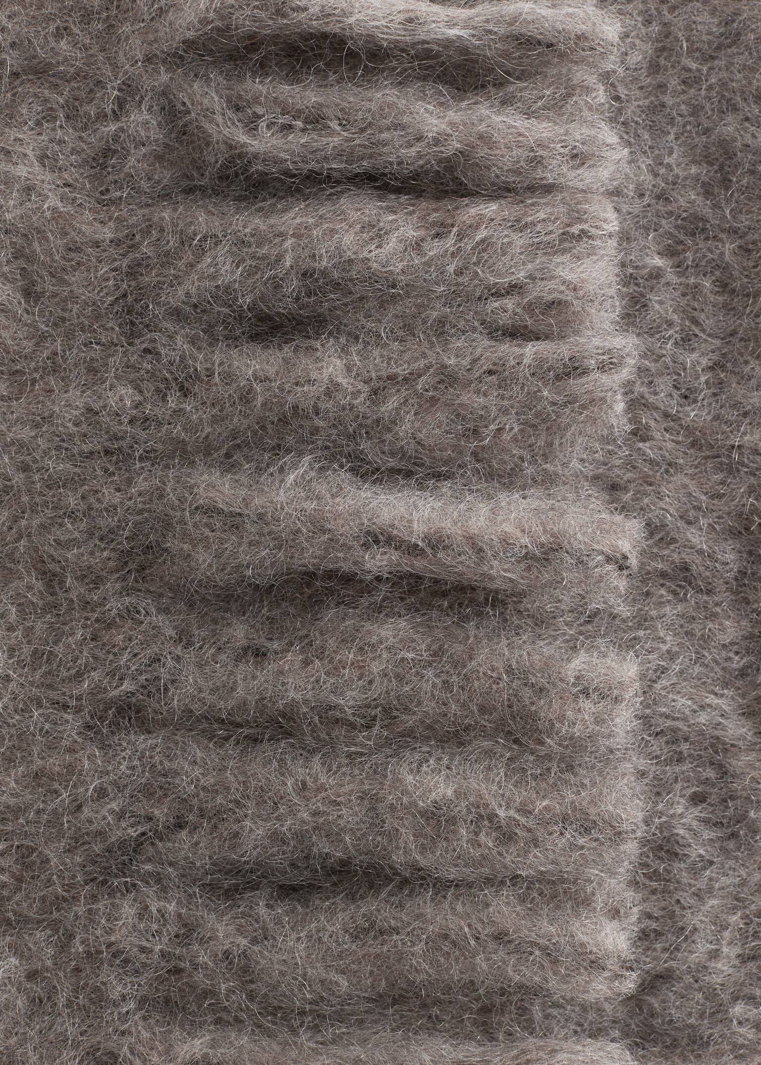 Stor halsduk i mohairblandning - Gråbeige/melerad/Mörkgrå/melerad/Ljusgul - 4