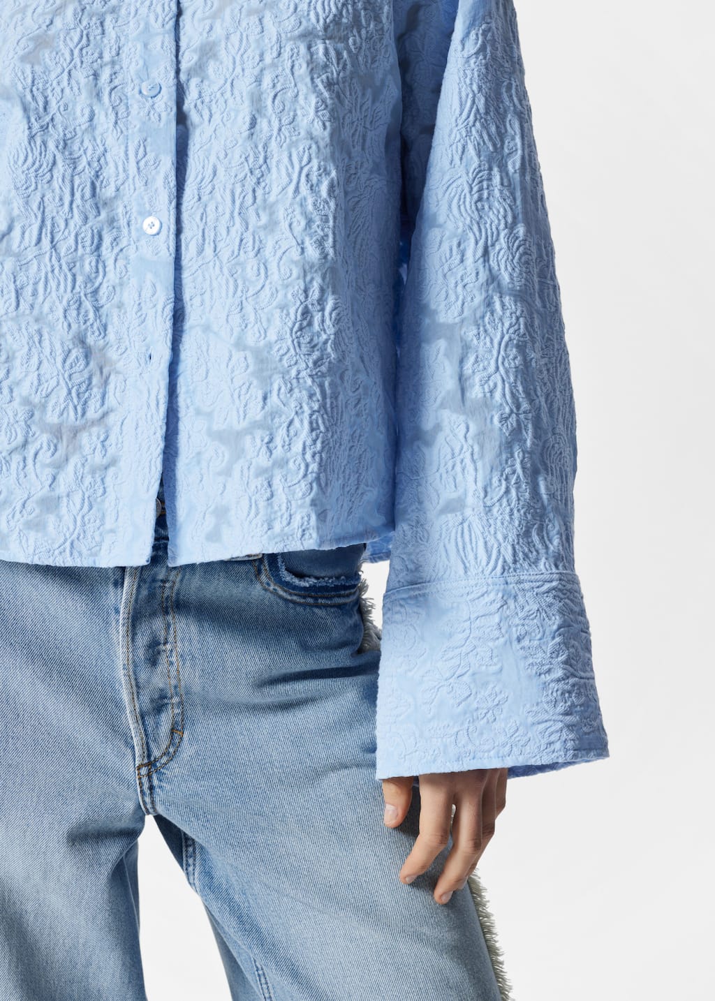 Chemise jacquard - Blanc - Lookbook