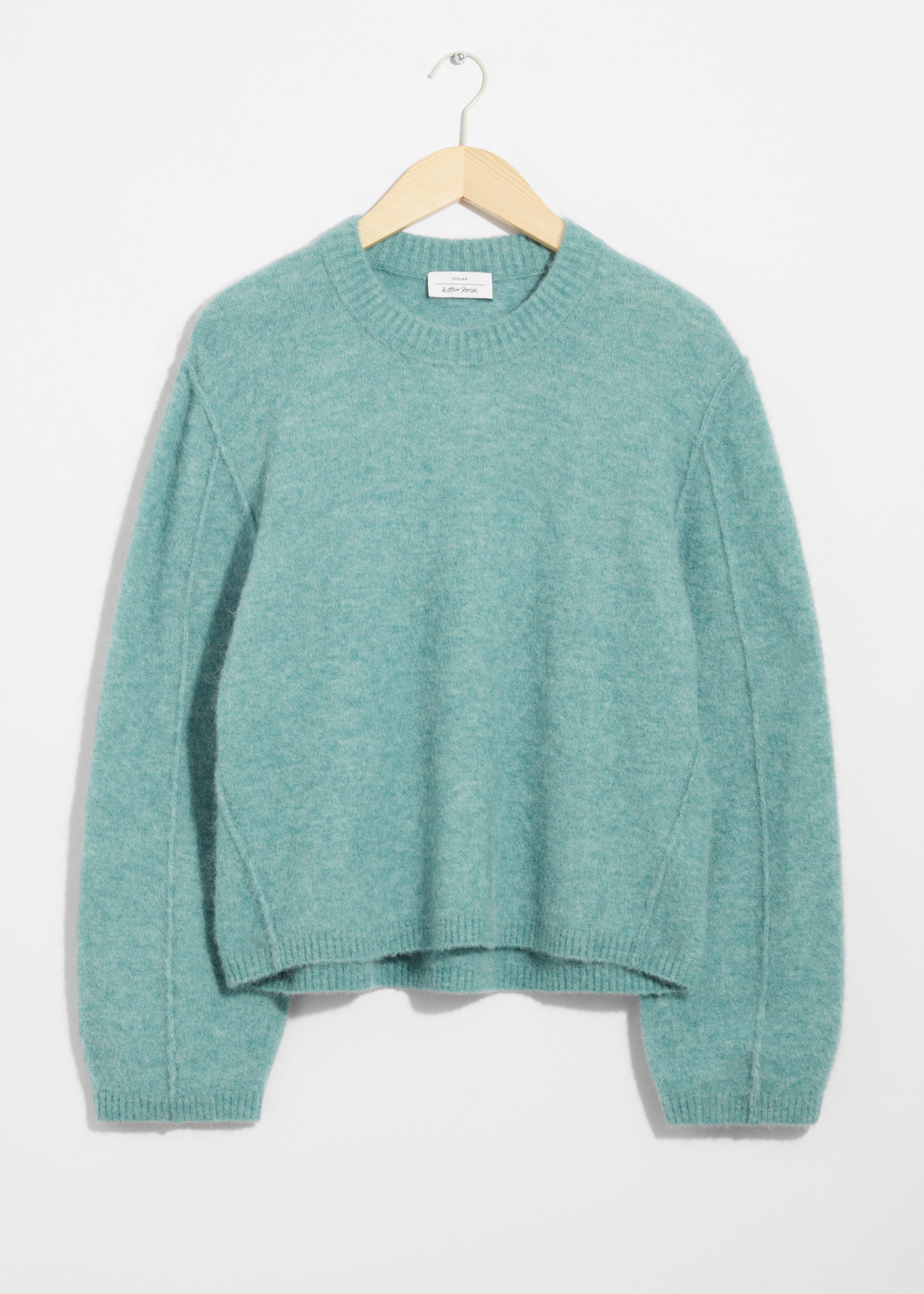 Se større billede: Strikket jumper i alpakablanding - Turkis - DAME | H&M DK 1