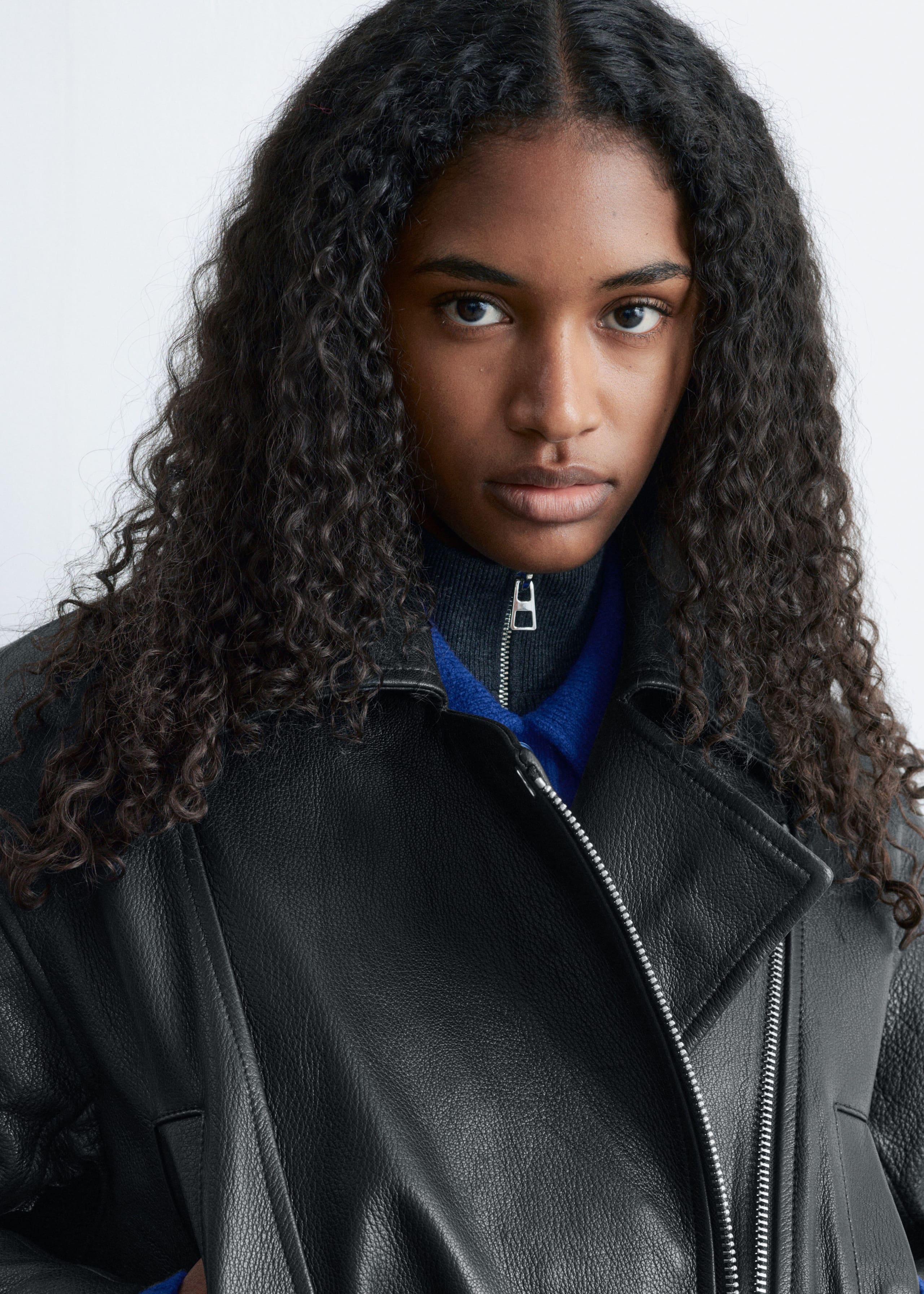 Image of Bikerjacke aus Leder mit Gürtel