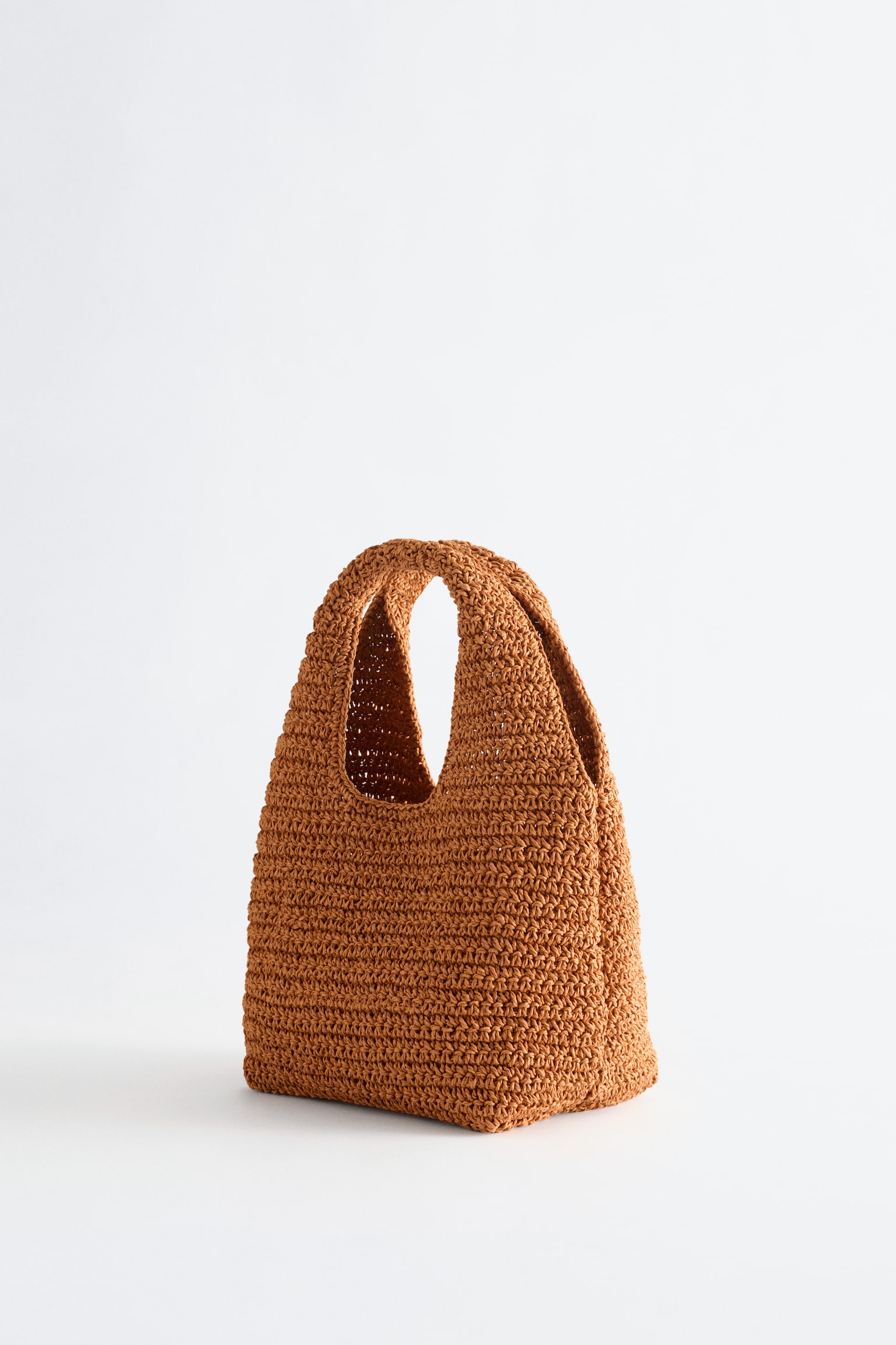 Мини тоте от хартиена слама-Тъмно бежово - 3