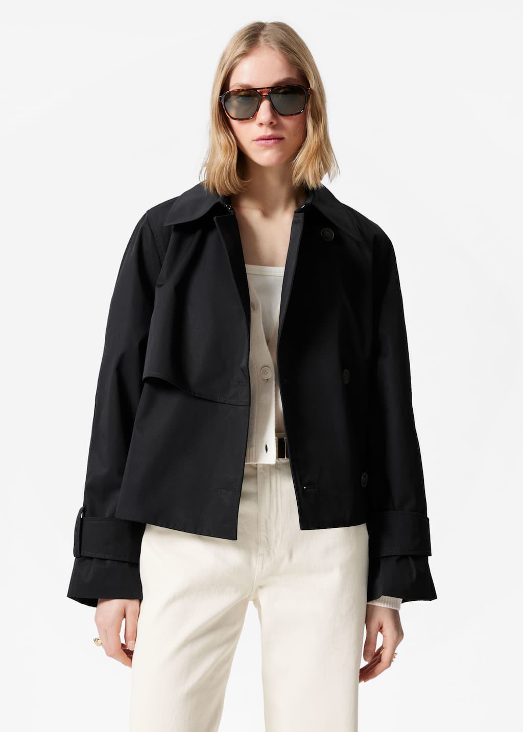 Image of Short Trench Coat Jacket