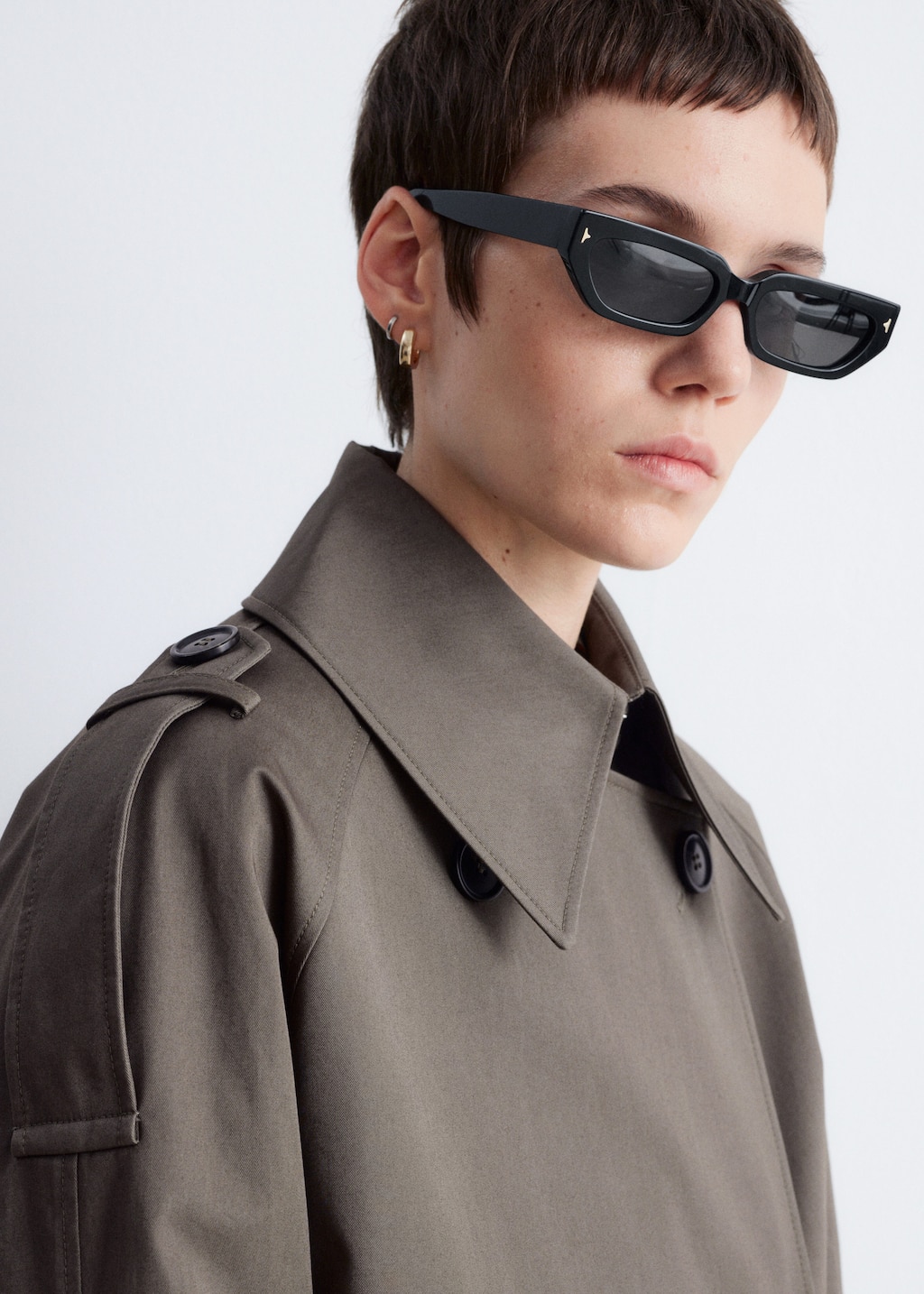 Image of Double-Breasted Trench Jacket