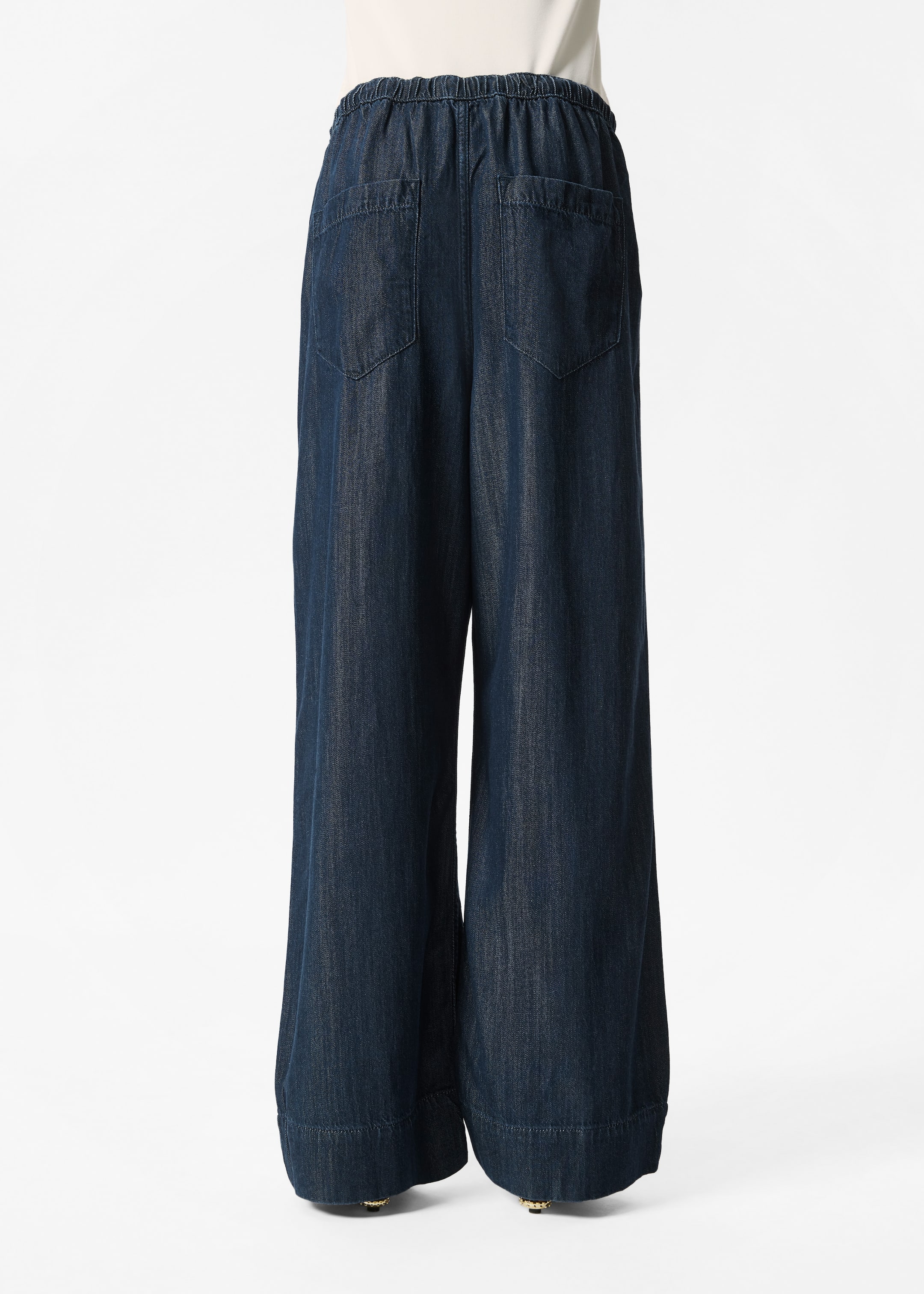 Visa större bild: Jeans med vida ben och dragsko - Mörkblå - DAM | H&M SE 5