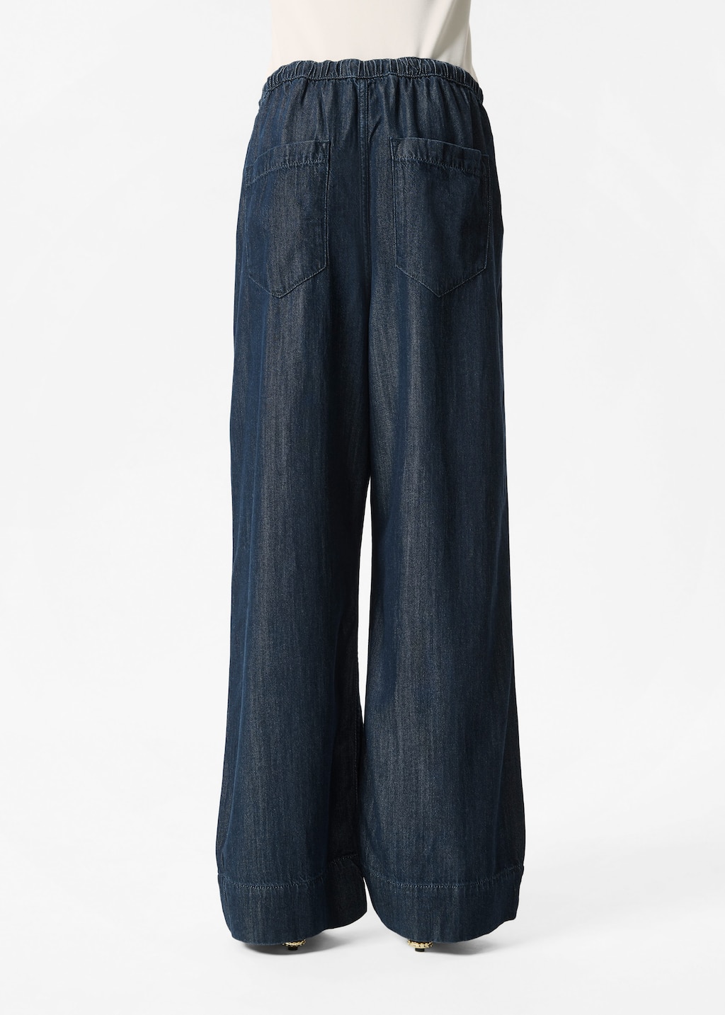 Image of Wide-Leg Drawstring Jeans