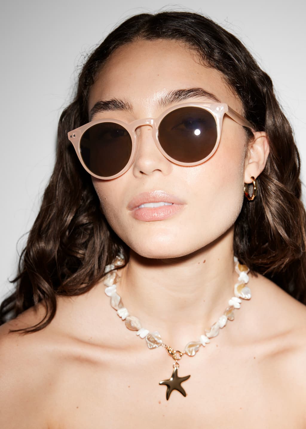 Klasyczne okrągłe okulary przeciwsłoneczne – Brązowy – Lookbook