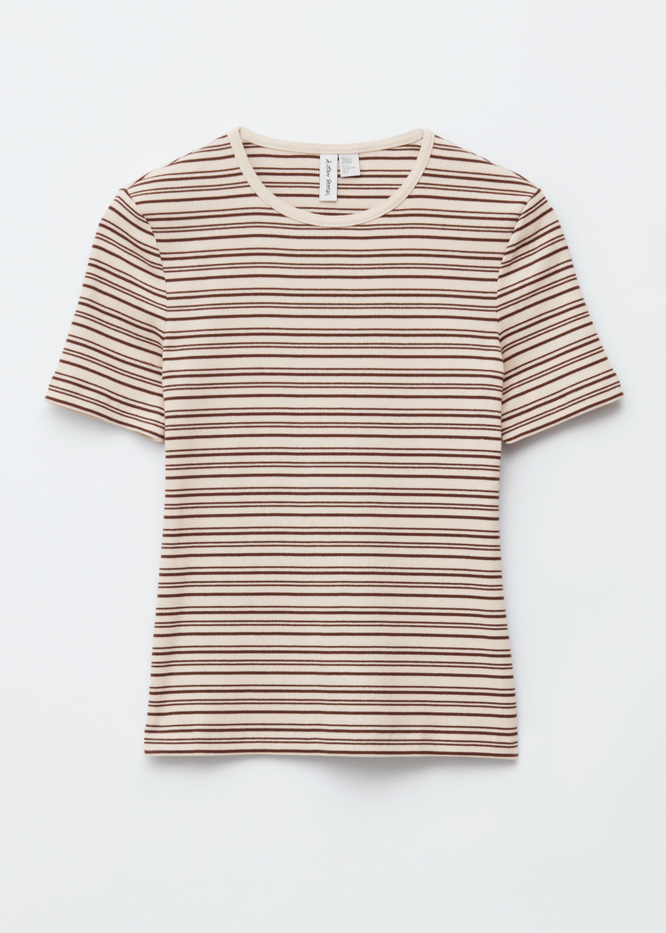 Grösseres Bild ansehen: Geripptes T-Shirt - Dunkelbraun/Beige gestreift - DAMEN | H&M CH 6