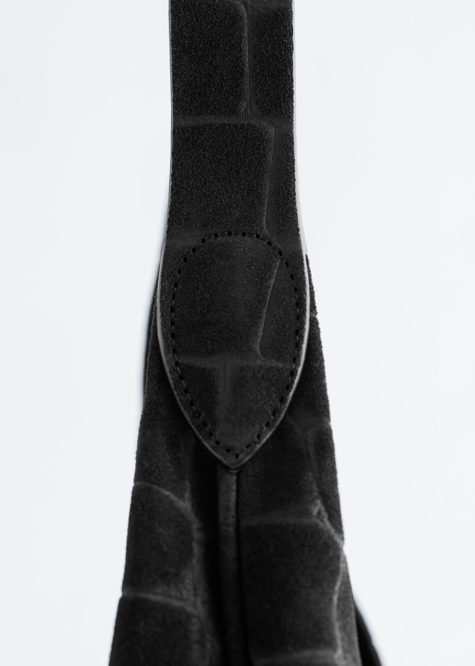Sac cabas en daim effet croco - Croco noir - 4