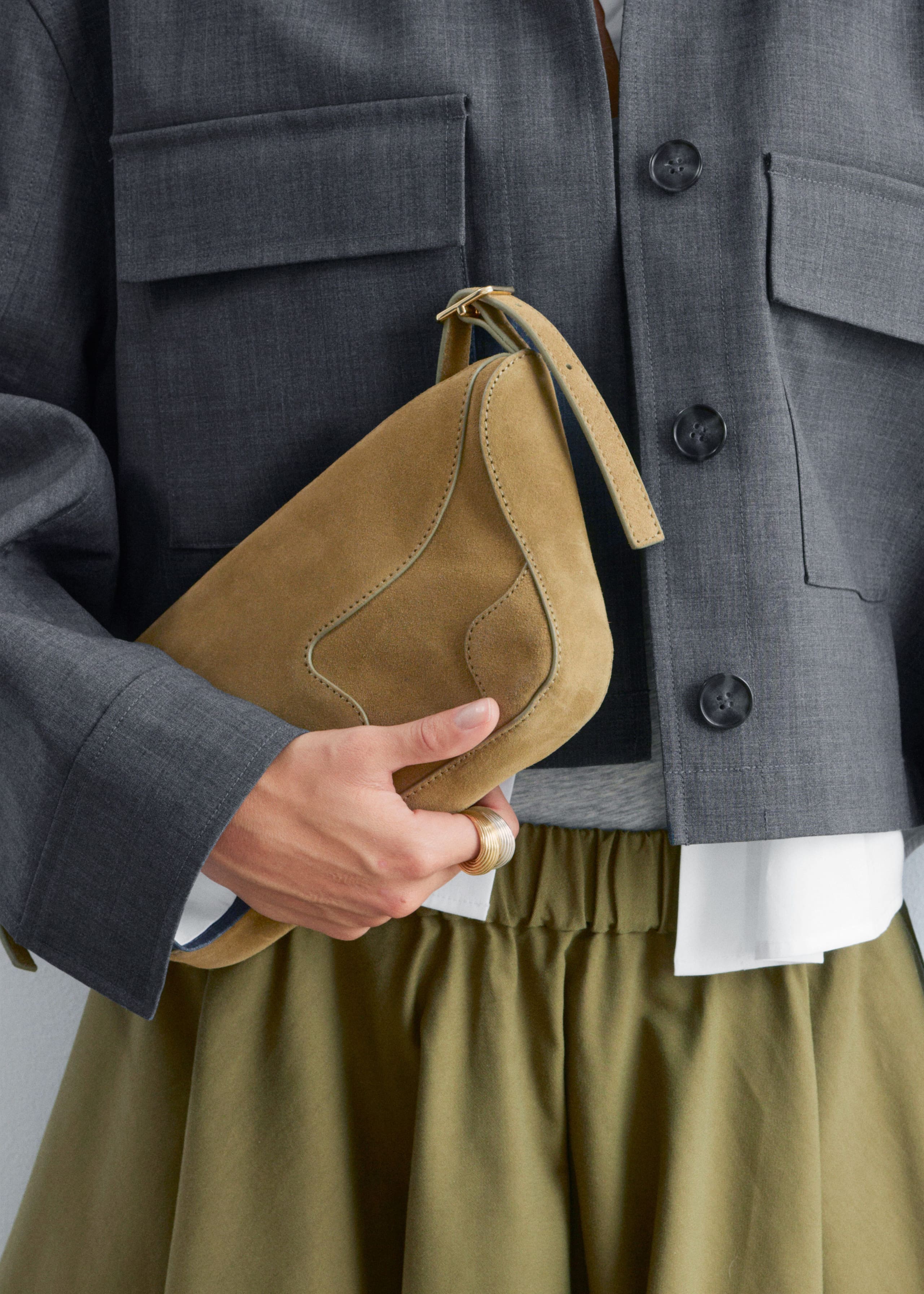 Image of Flared Knee-Length Skirt