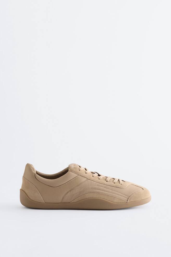 Minimal Leather Sneakers - Beige - 1