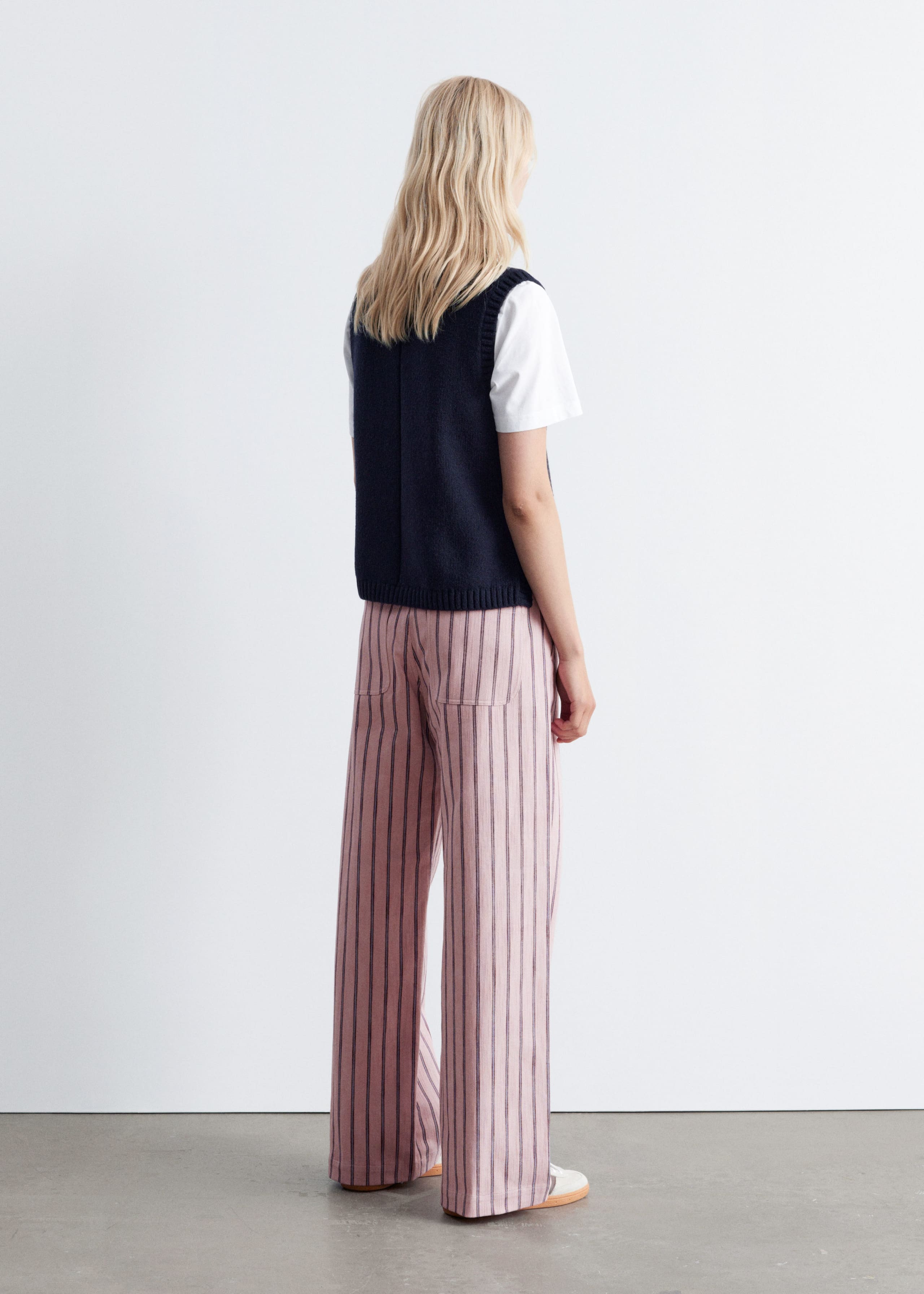 Image of Striped Cotton Trousers