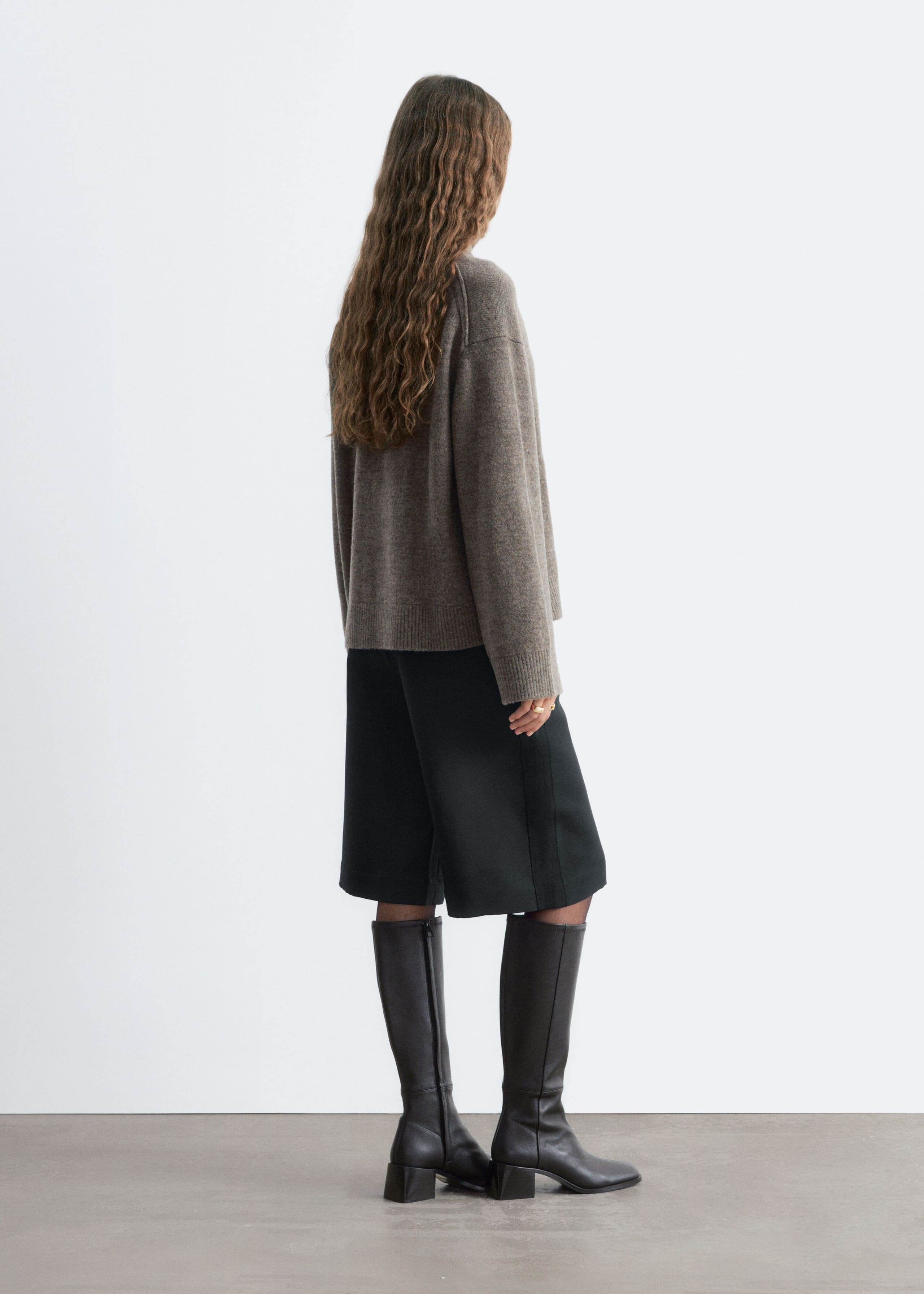 Wool-Cotton Turtleneck Jumper - Dark Blue - Lookbook