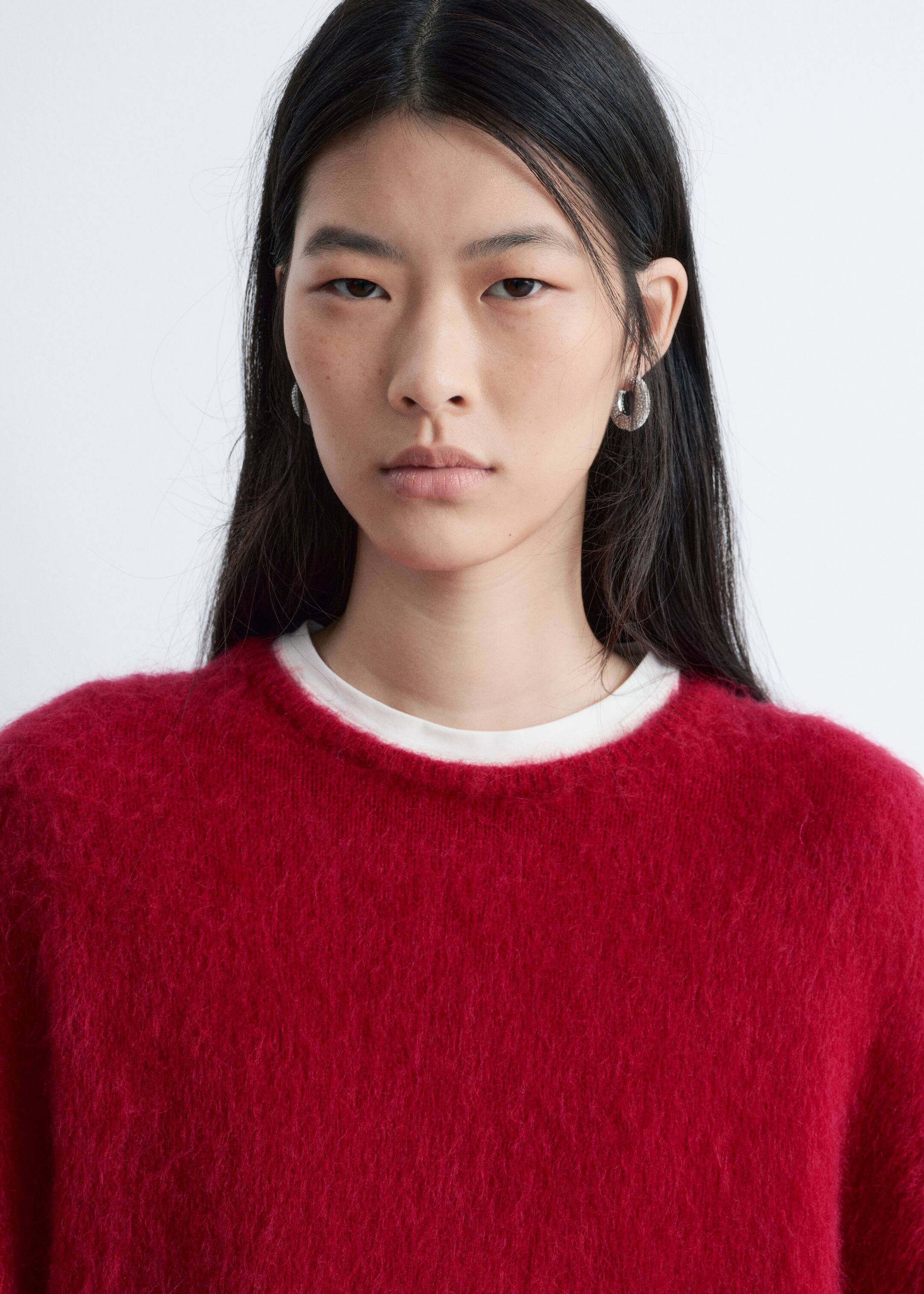 View larger image: Brushed Mohair-Blend Sweater - Deep Red - Ladies | H&M GB 2