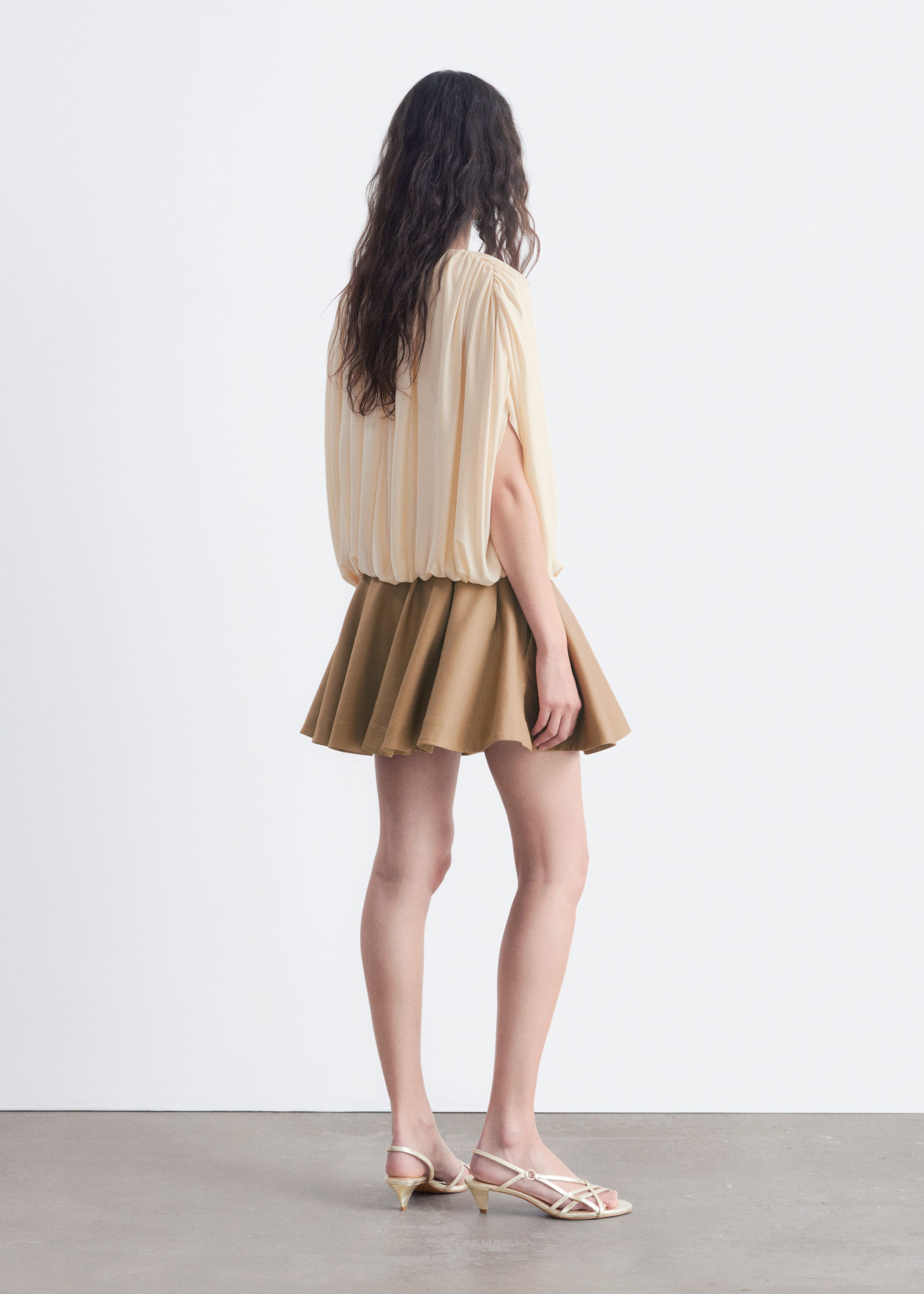 Draped Jersey Top - Light Beige - Lookbook