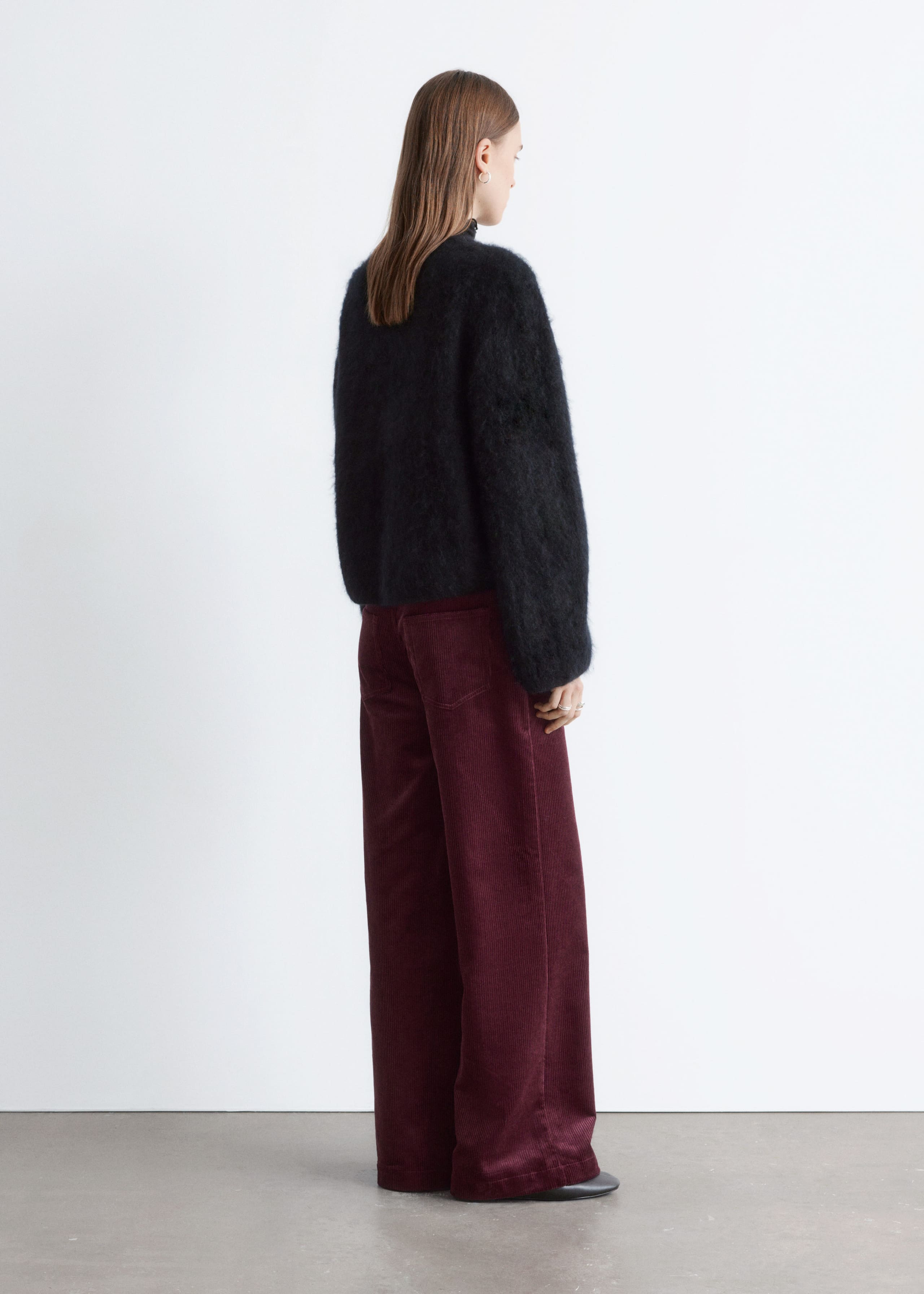 Image of Wide-Leg Corduroy Trousers