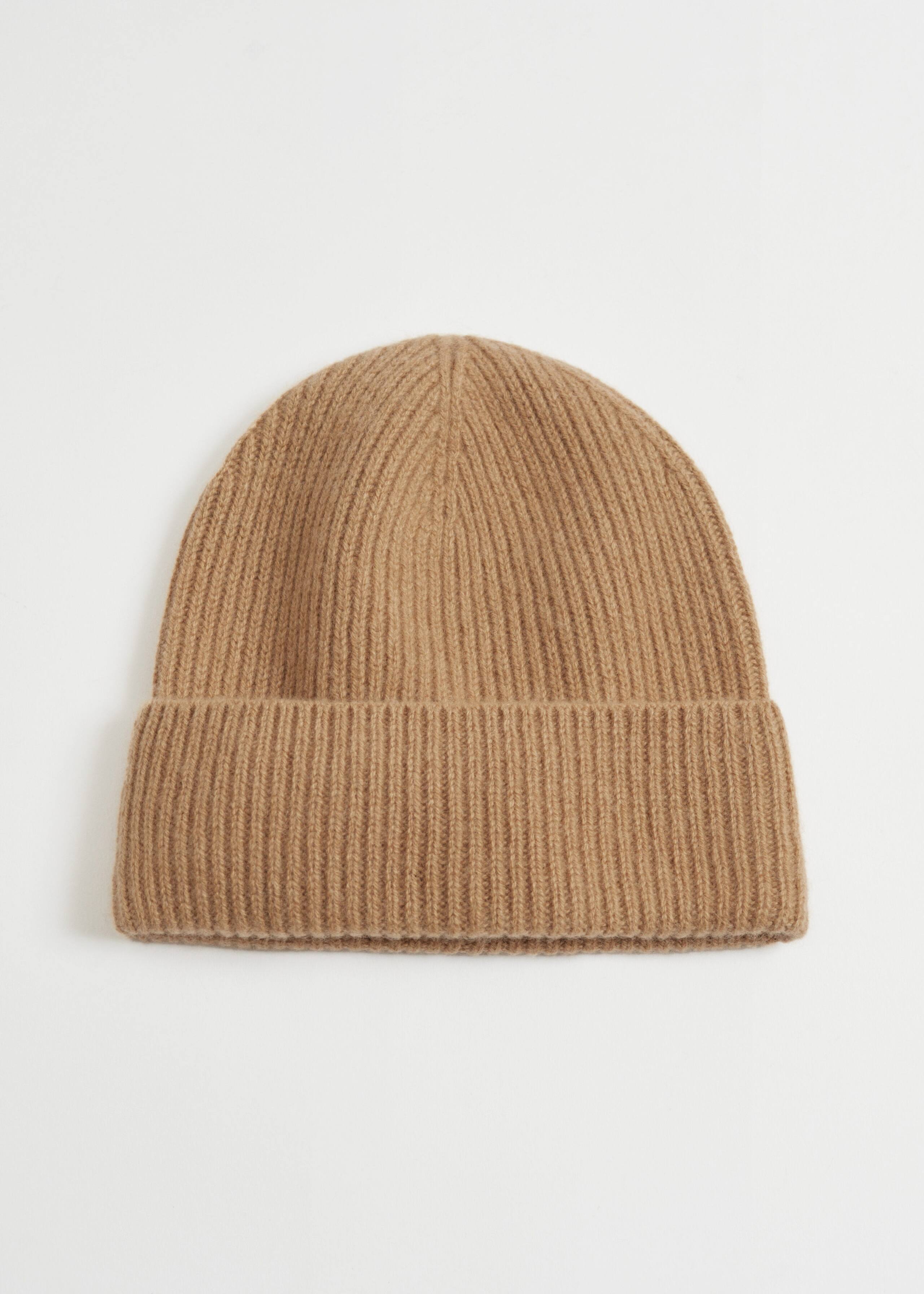 Ribbed Cashmere Knit Beanie - Beige - Natura morta