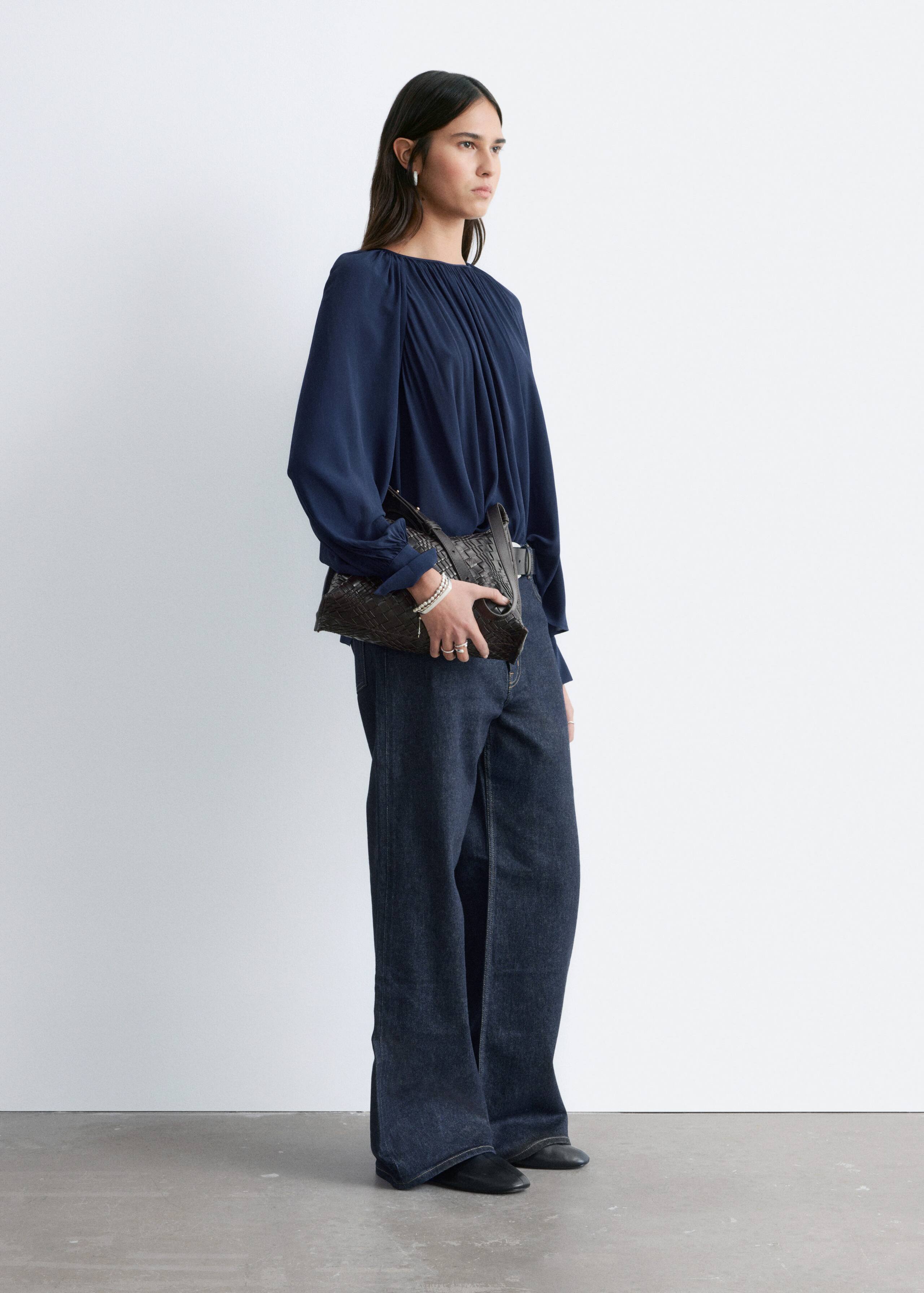 Image of Balloon-Sleeve Blouse