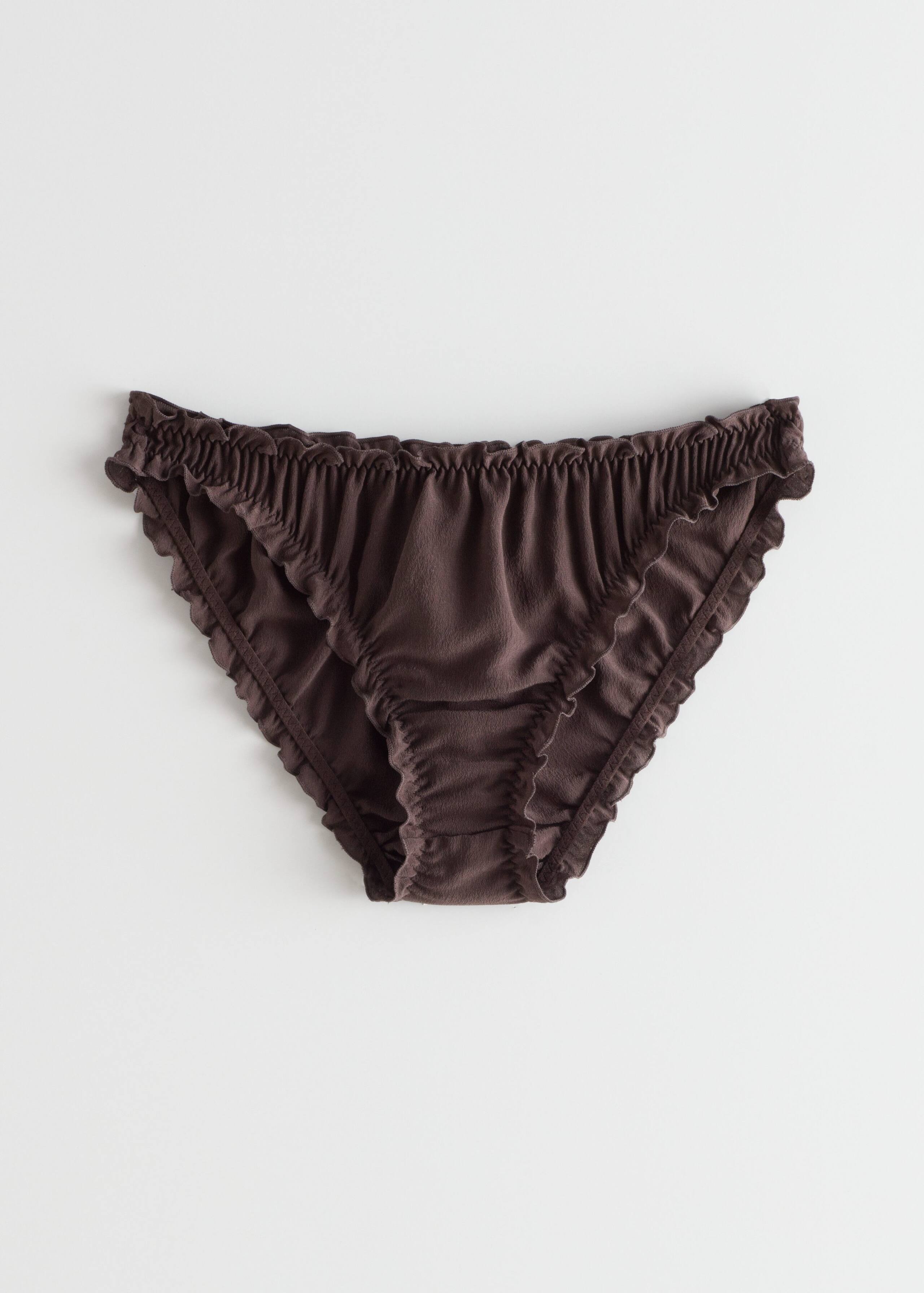 Ruffled Mulberry Silk Briefs - Lilac - Natura morta