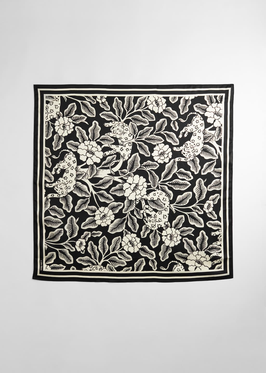 Foulard con leopardi - Nero - Natura morta