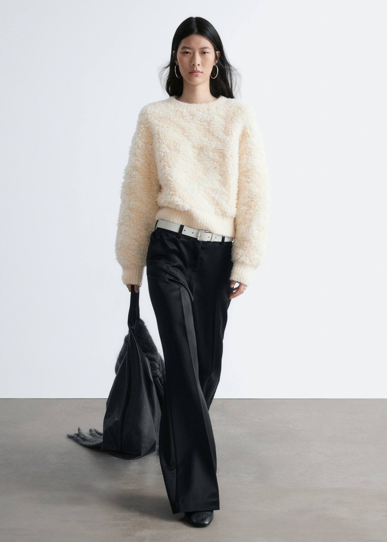 Strickpullover aus Wollfloor - Creme - 4