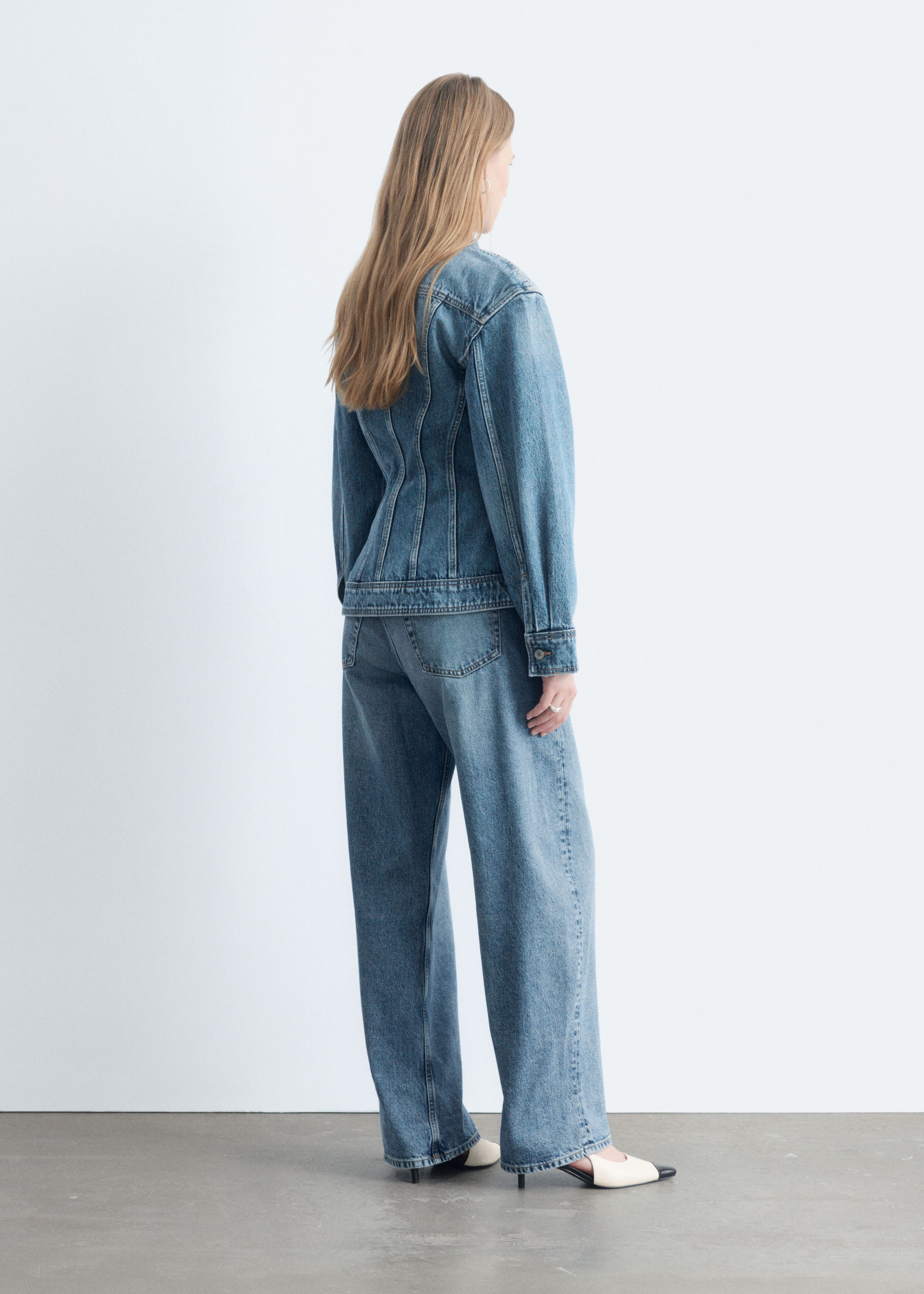 Sculpted Denim Jacket - Washed Mid Blue - Lookbook