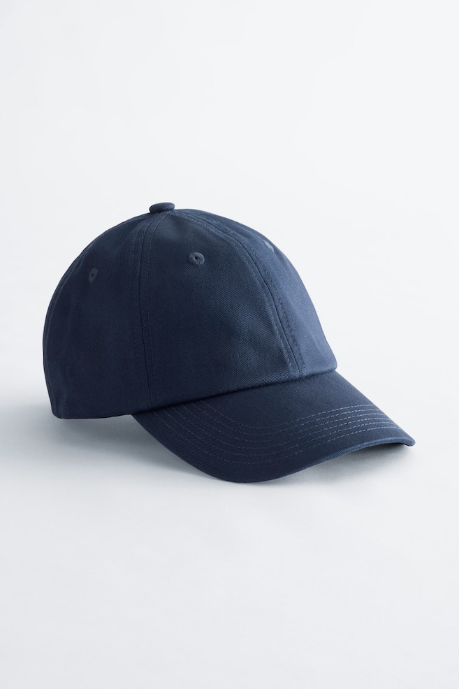 Boné de basebol em sarja de algodão - Azul escuro/Castanho/Castanho - 1