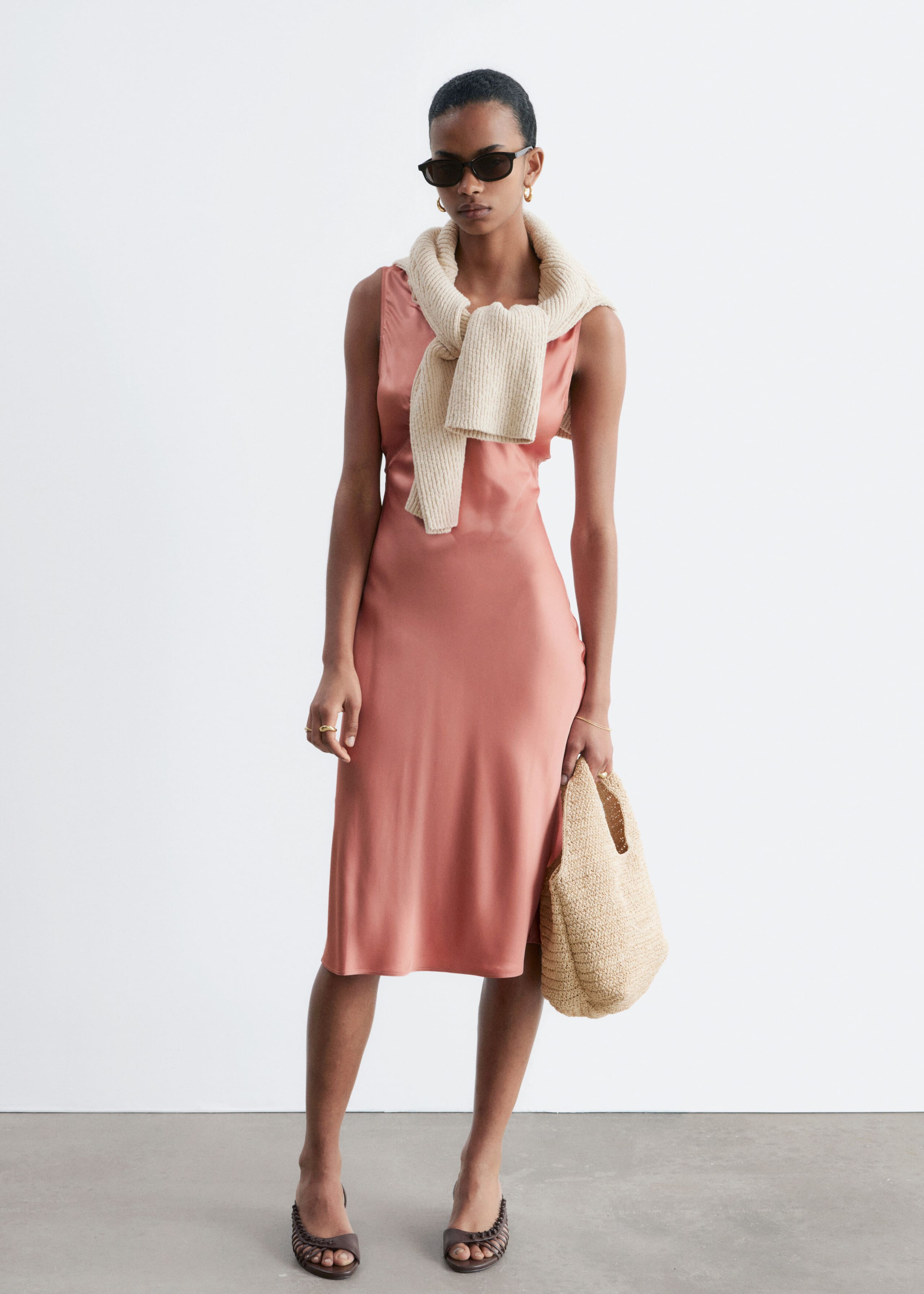 Image of V-Neck Slip Midi Dress