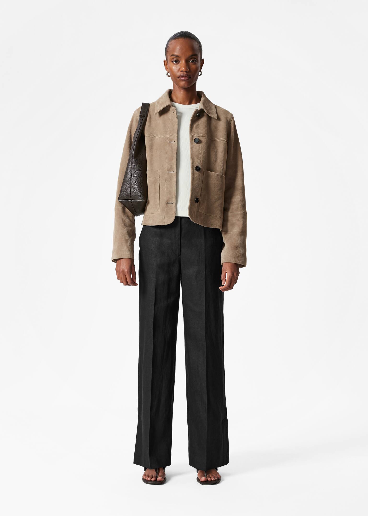Pantalon habillé en lin - Noir/Avoine/Jaune clair/Rose clair