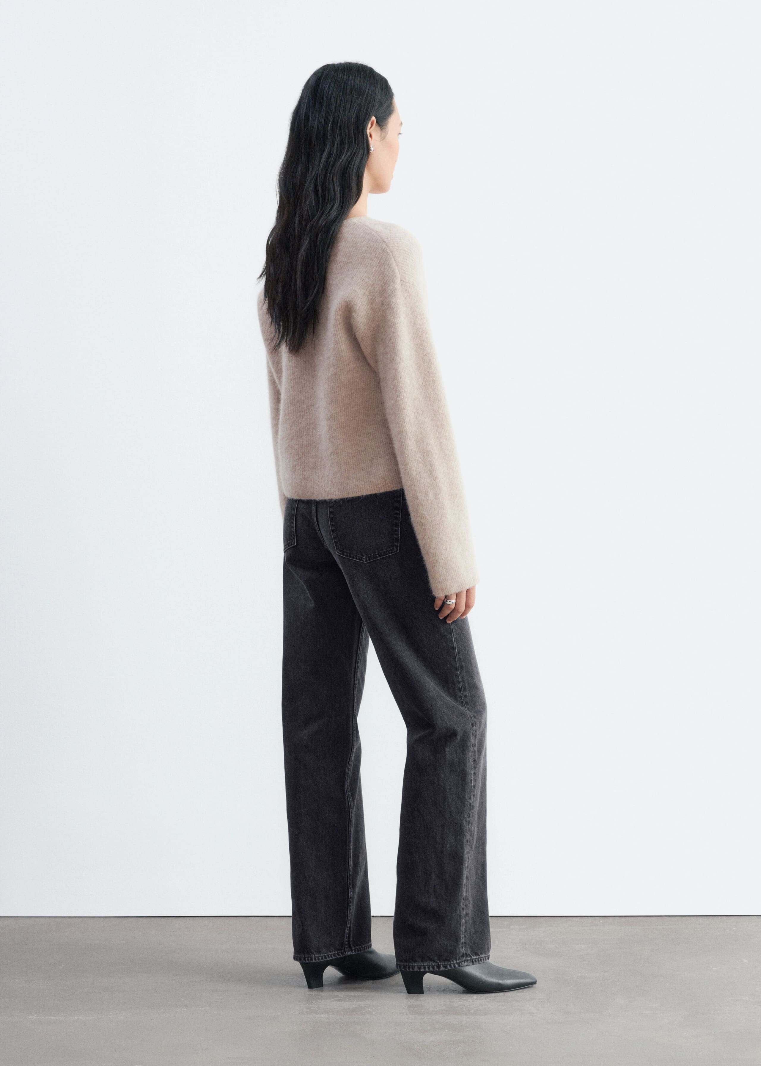 Alpaca-Blend Cardigan Light Beige