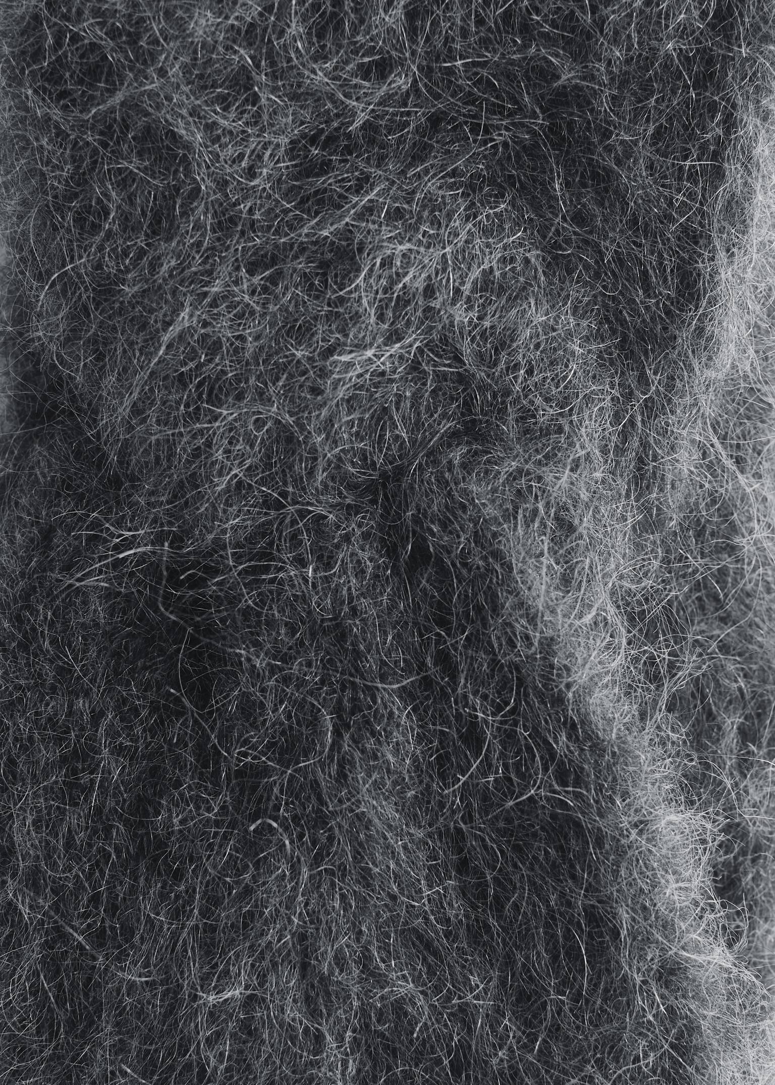 Mohair-Blend Twist-Front Headband - Dark Grey Melange/Light Yellow - 3