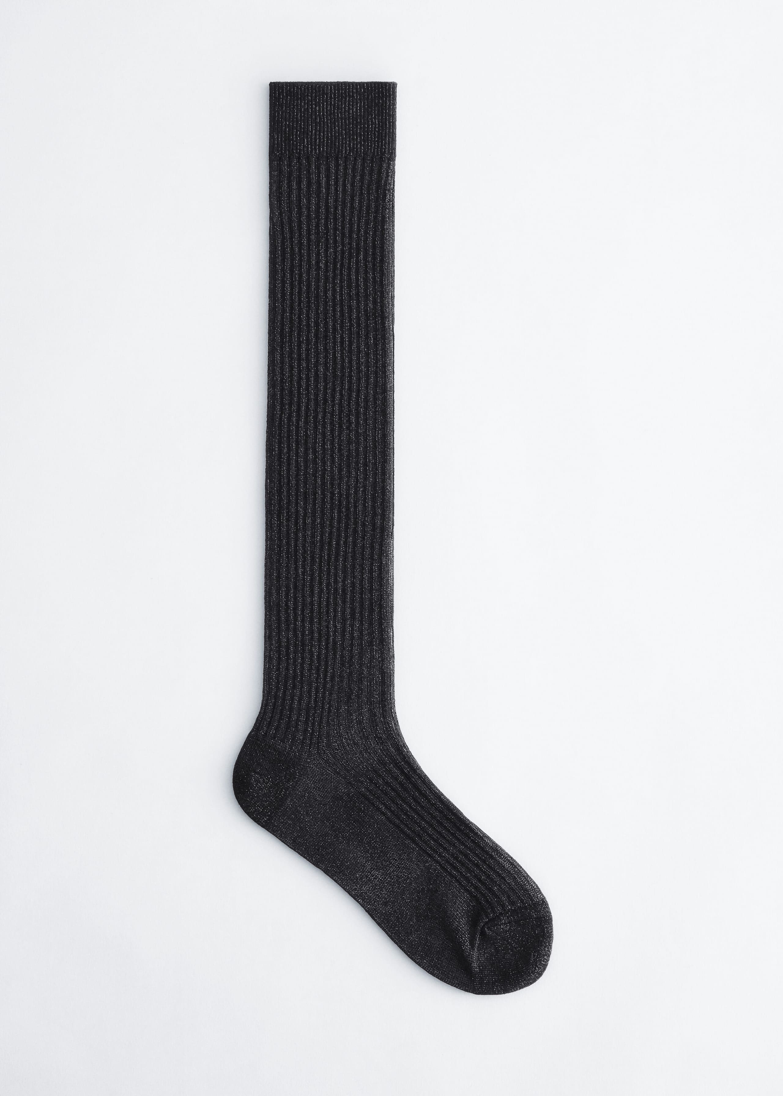 Lustrous Ribbed Socks - Black - Still Life