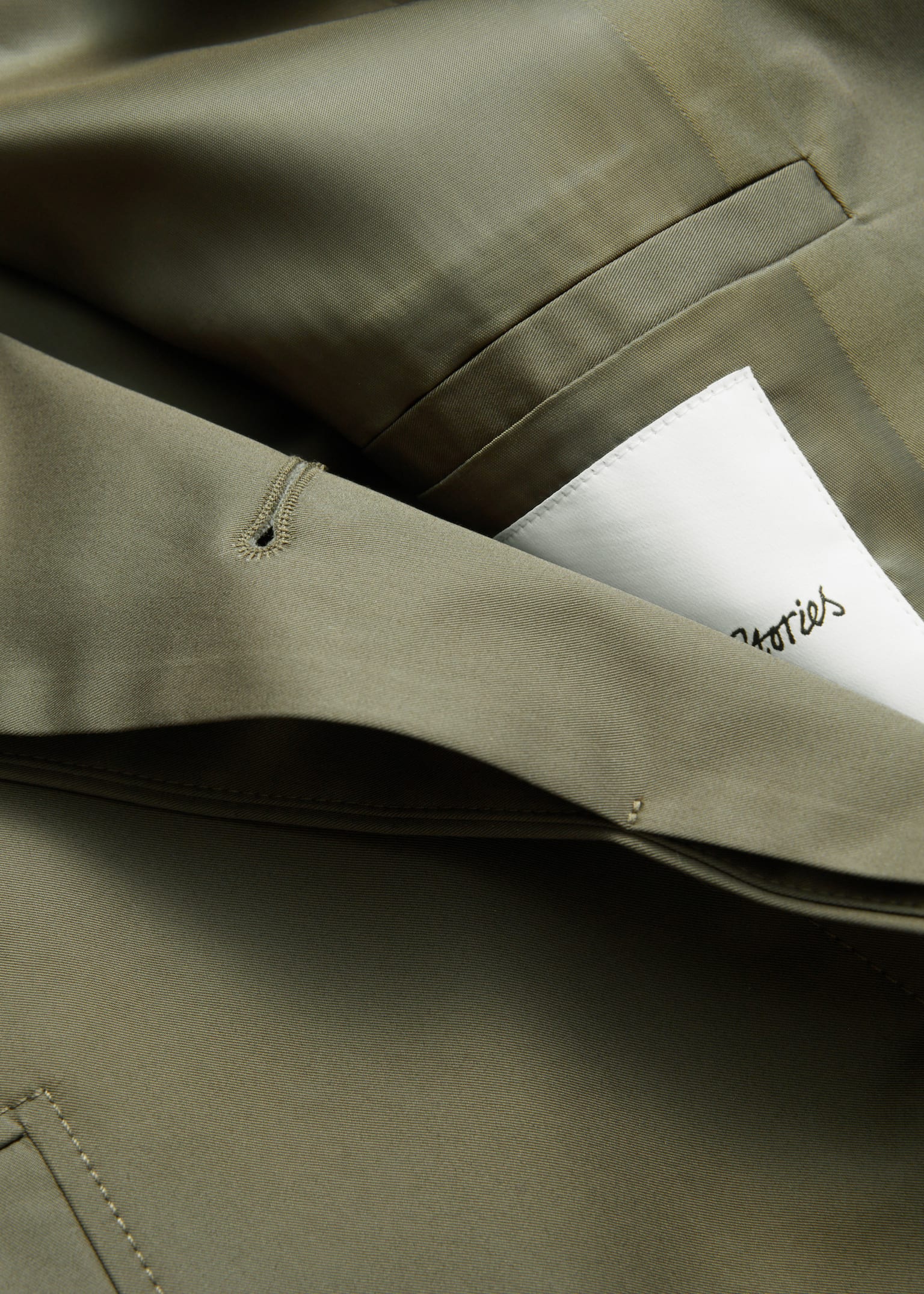 Veste trois-quarts à col - Vert kaki/Beige - 4