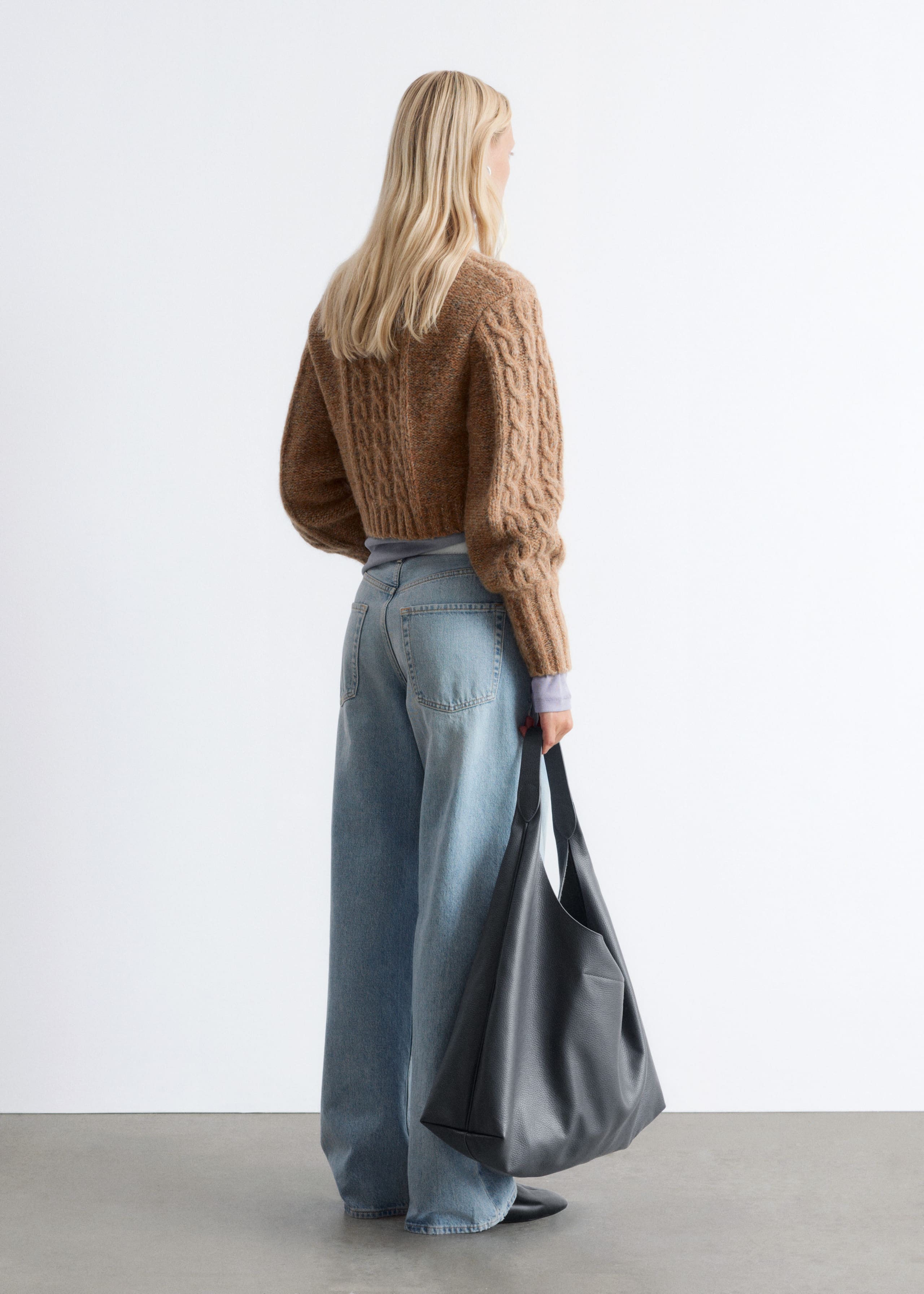 Image of Strickjacke mit Zopfmuster aus Alpaka-Mix