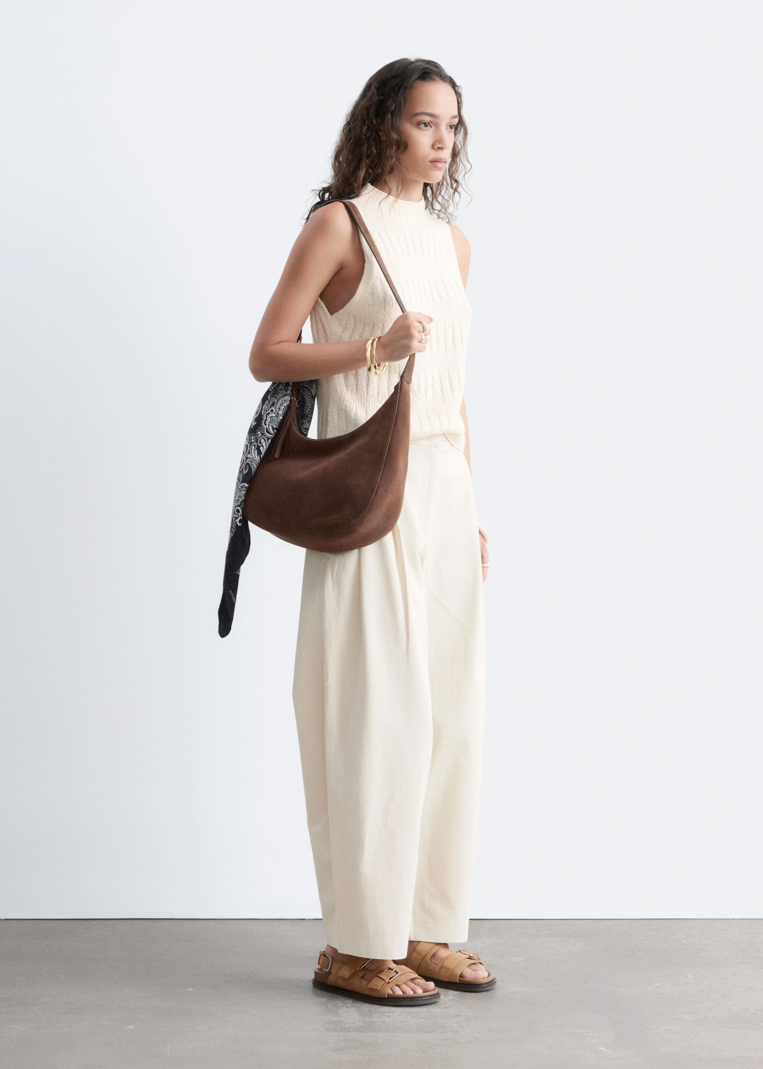 Barrel‑Leg Cropped Trousers - Off White - Still Life