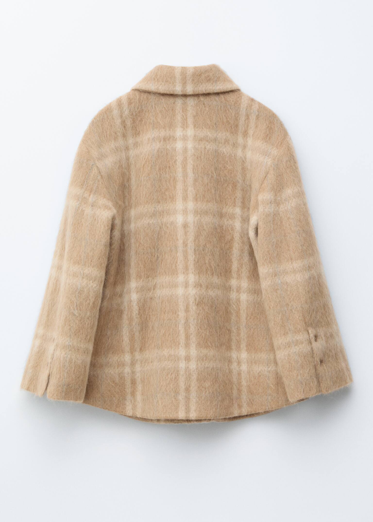 Wool Shirt Jacket - Beige Checked - 8